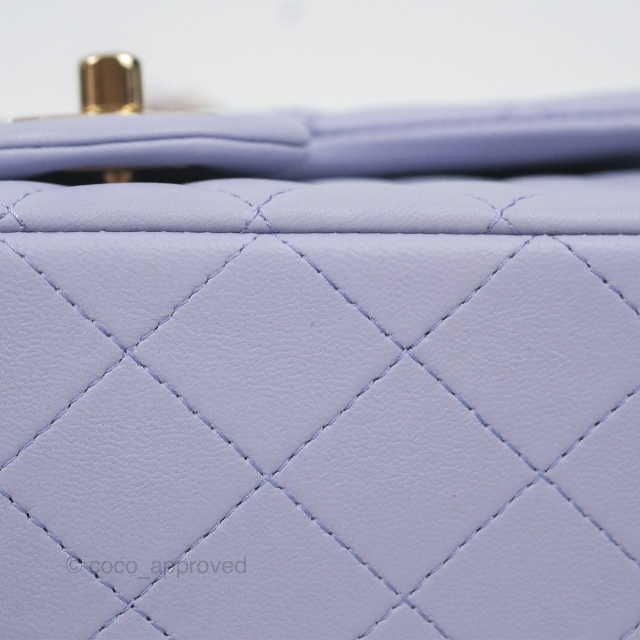 Chanel Top Handle Mini Rectangular Flap Bag Lilac Lambskin Gold Hardware