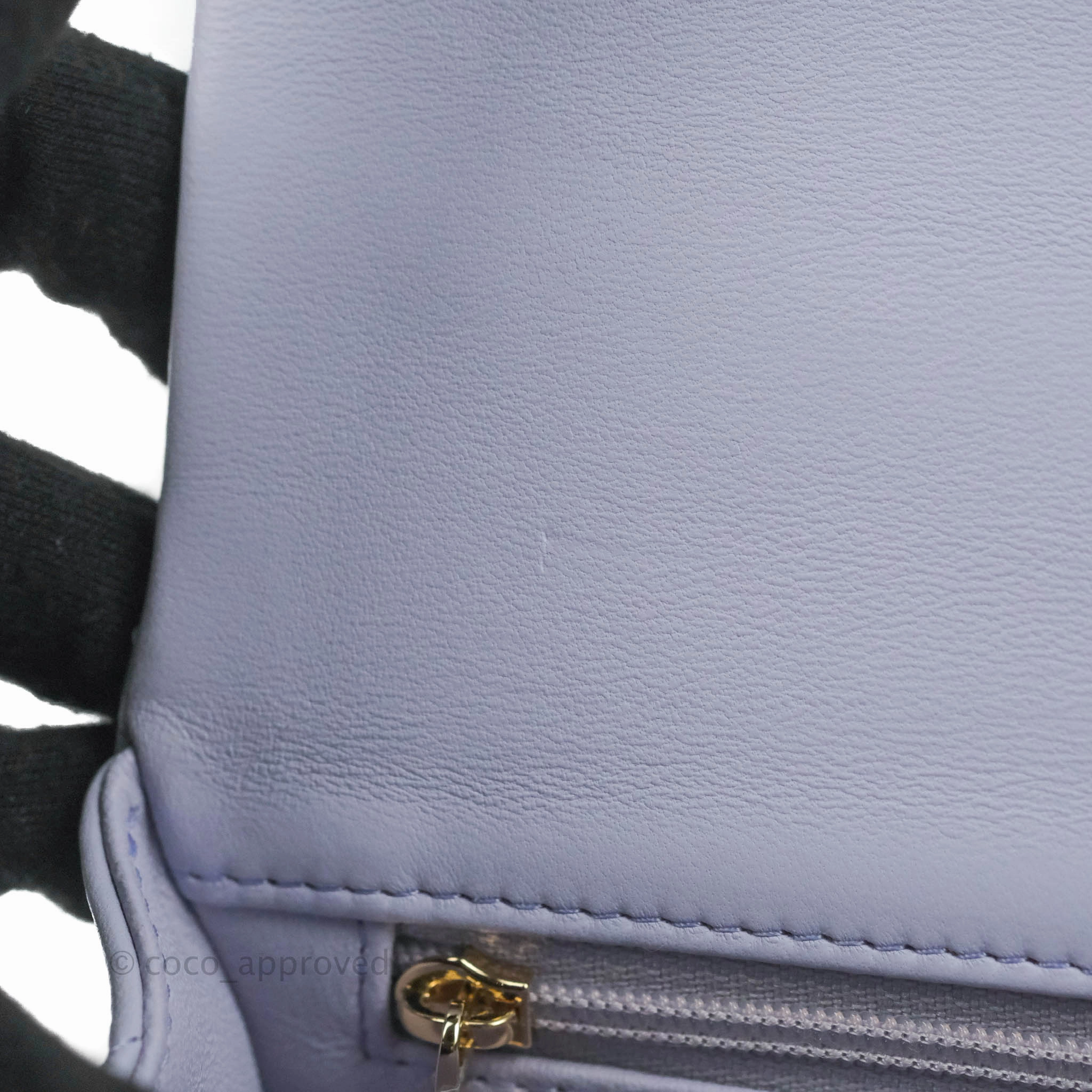 Chanel Top Handle Mini Rectangular Flap Bag Lilac Lambskin Gold Hardware