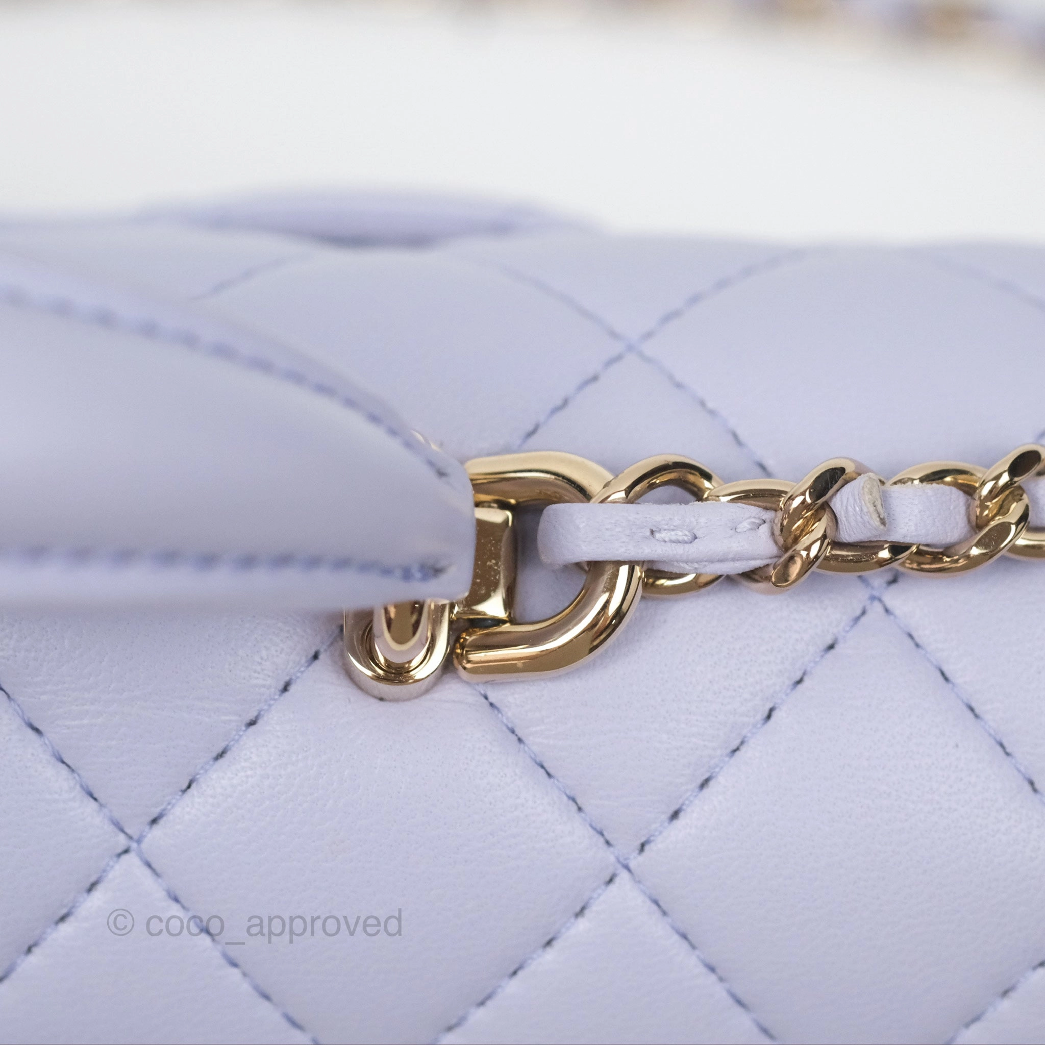 Chanel Top Handle Mini Rectangular Flap Bag Lilac Lambskin Gold Hardware