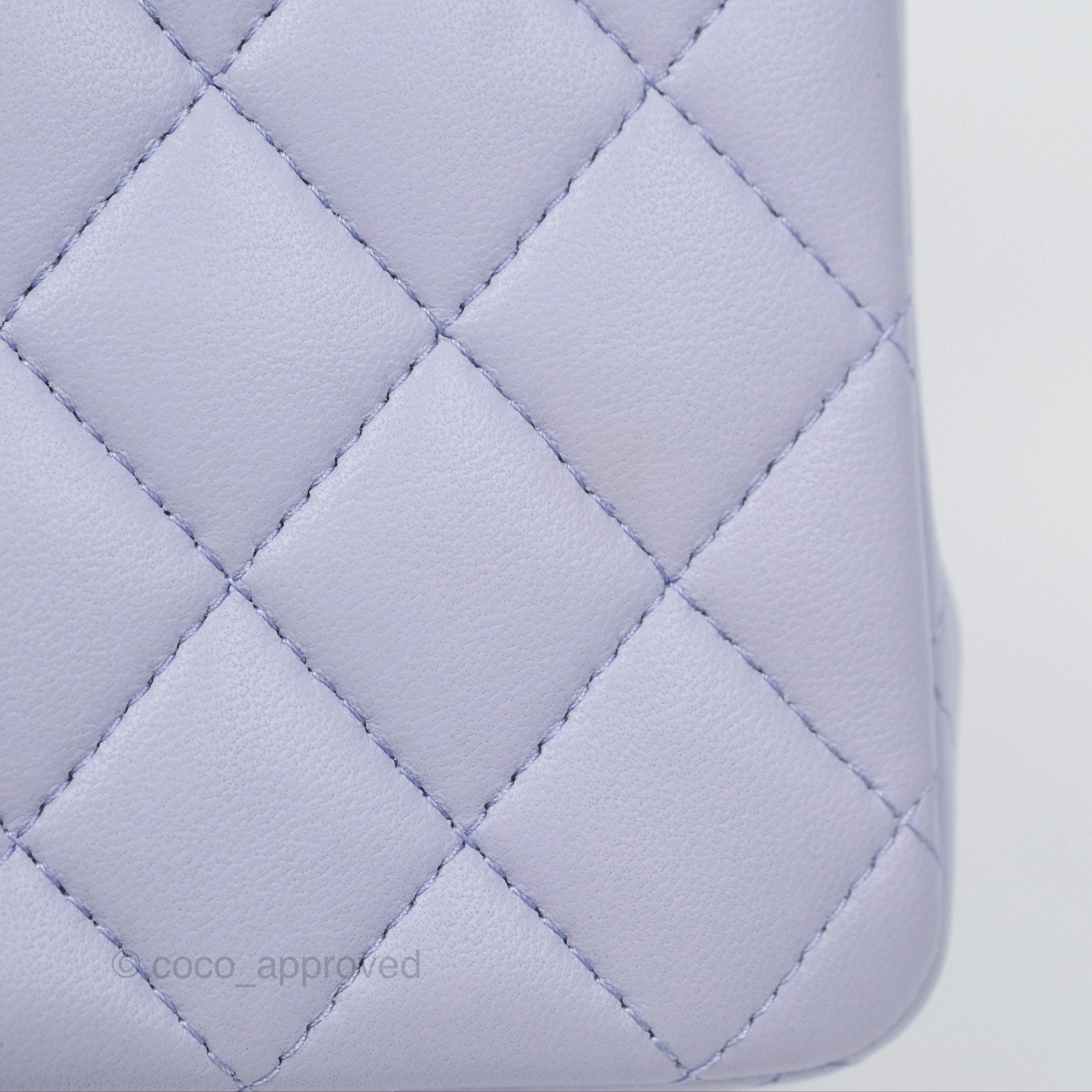 Chanel Top Handle Mini Rectangular Flap Bag Lilac Lambskin Gold Hardware