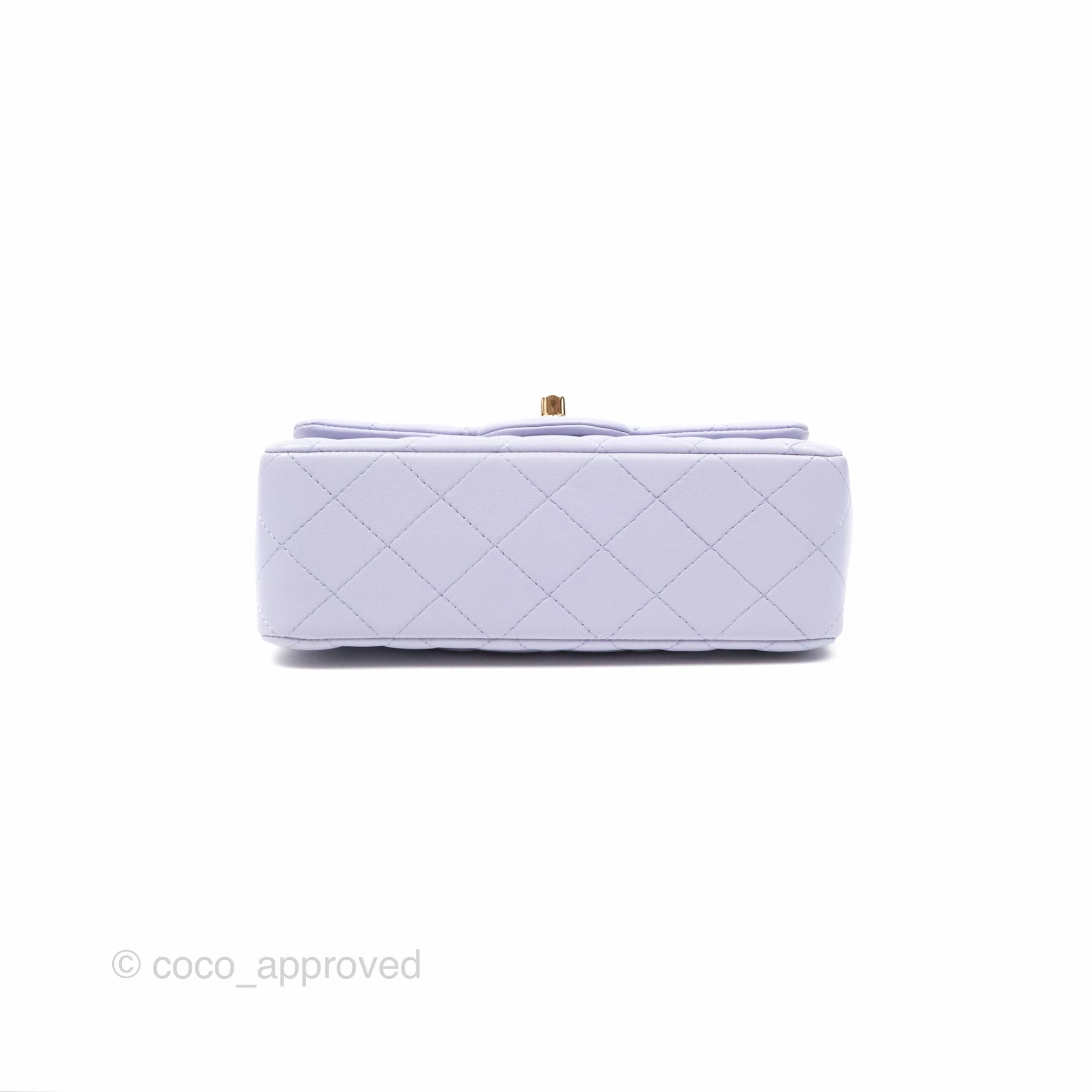 Chanel Top Handle Mini Rectangular Flap Bag Lilac Lambskin Gold Hardware