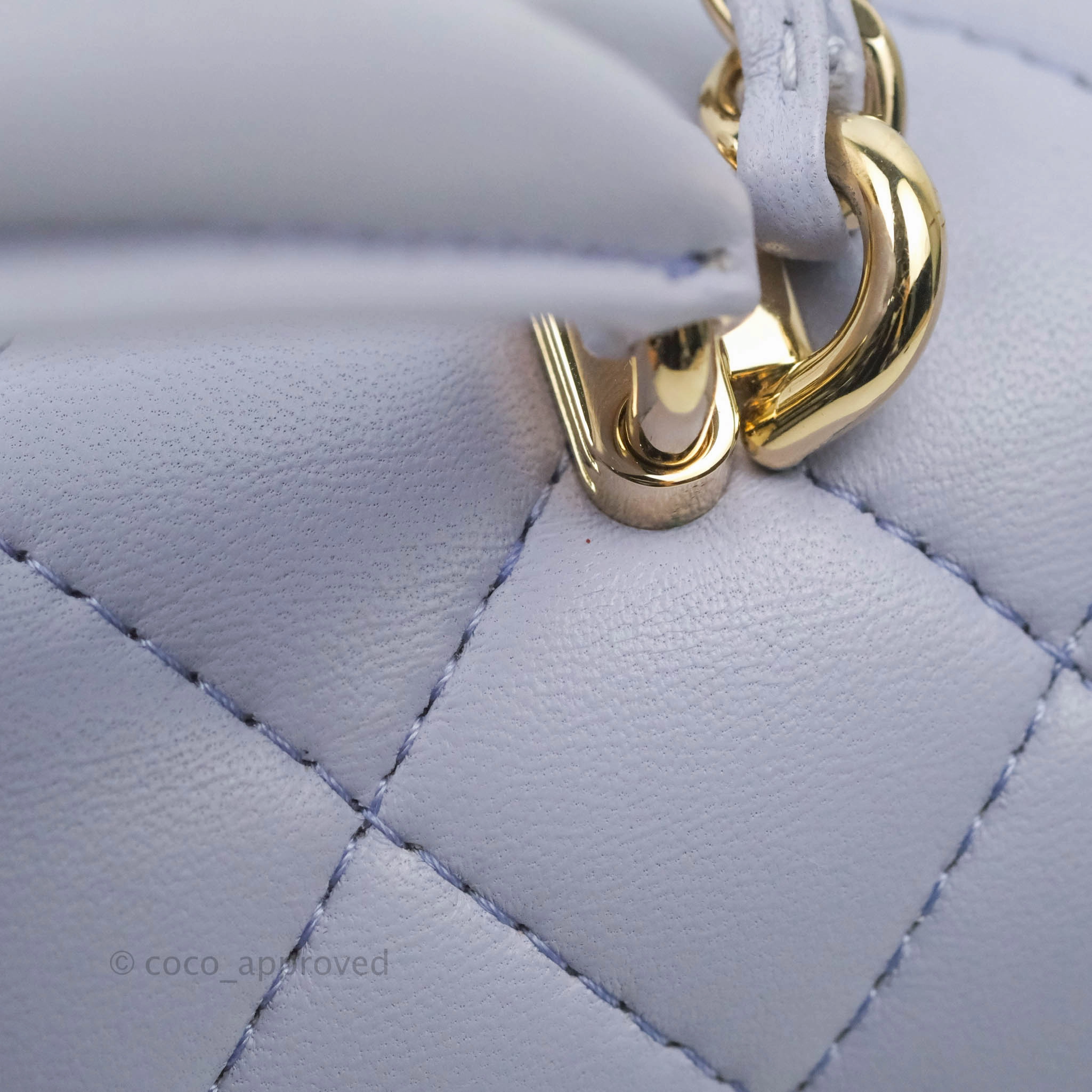 Chanel Top Handle Mini Rectangular Flap Bag Lilac Lambskin Gold Hardware