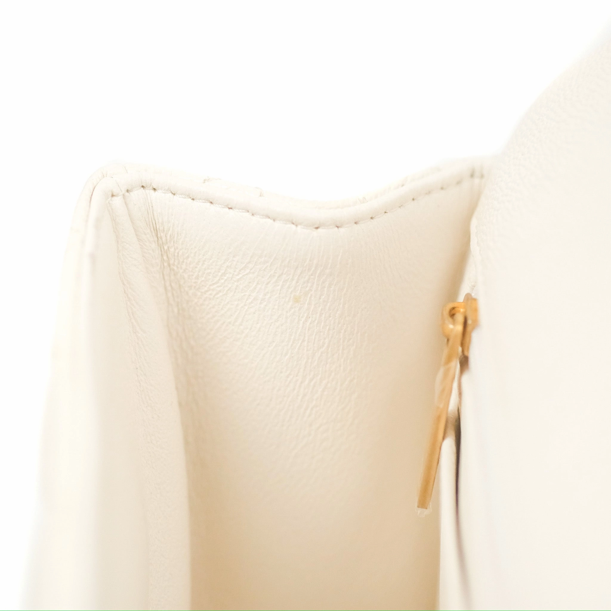Chanel Top Handle Mini Rectangular Flap Bag White Caviar Gold Hardware