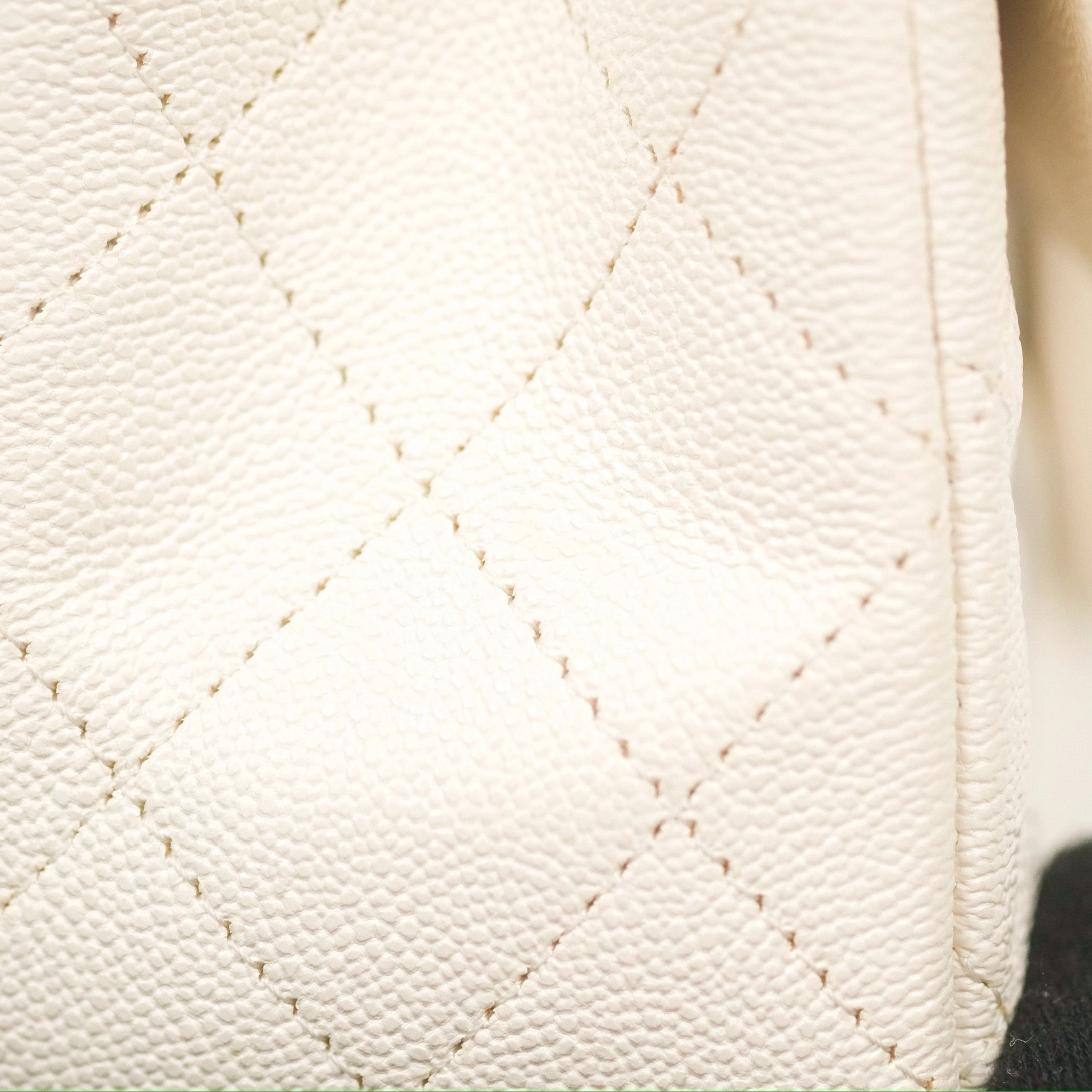 Chanel Top Handle Mini Rectangular Flap Bag White Caviar Gold Hardware
