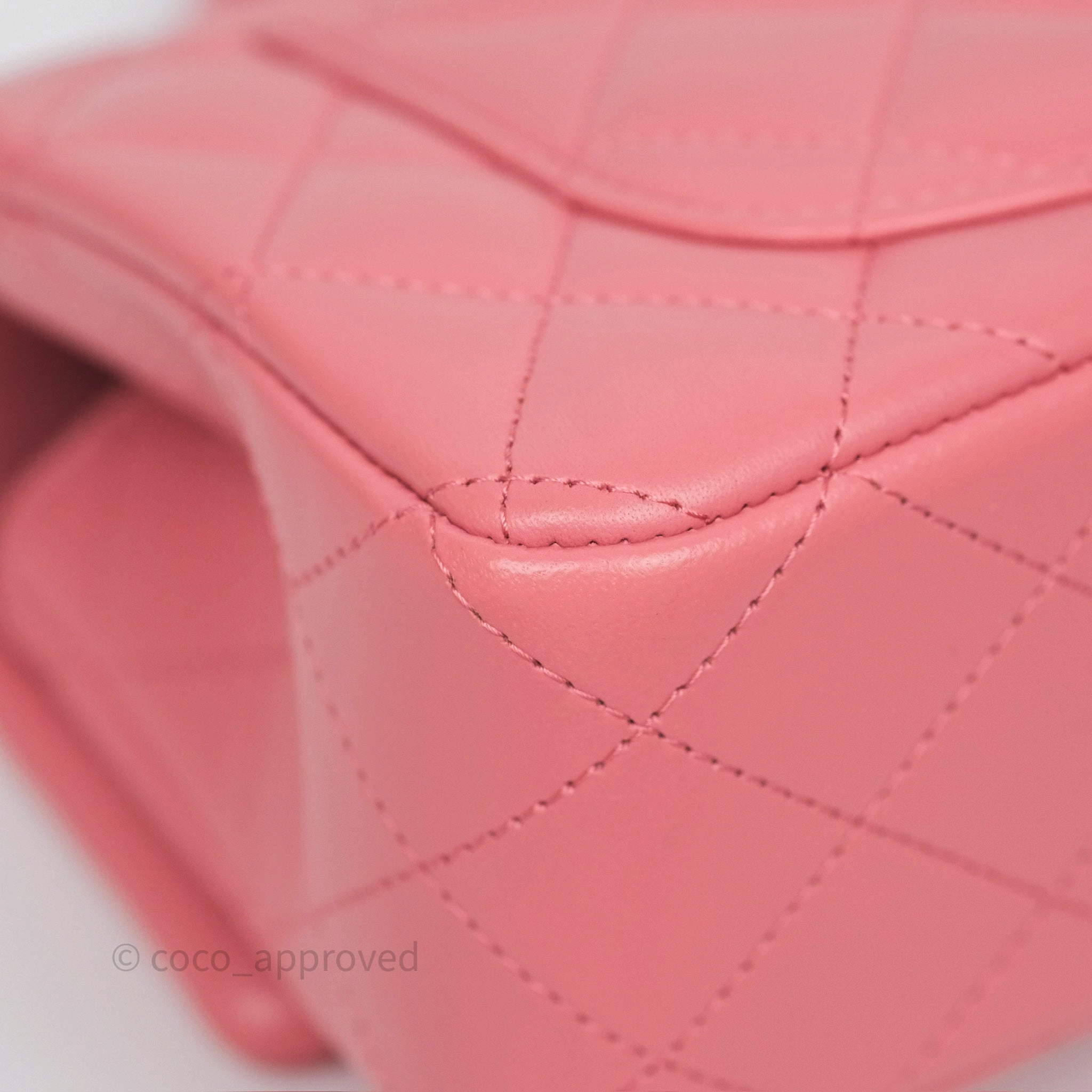 Chanel Top Handle Mini Rectangular Flap Pink Lambskin Gold Hardware