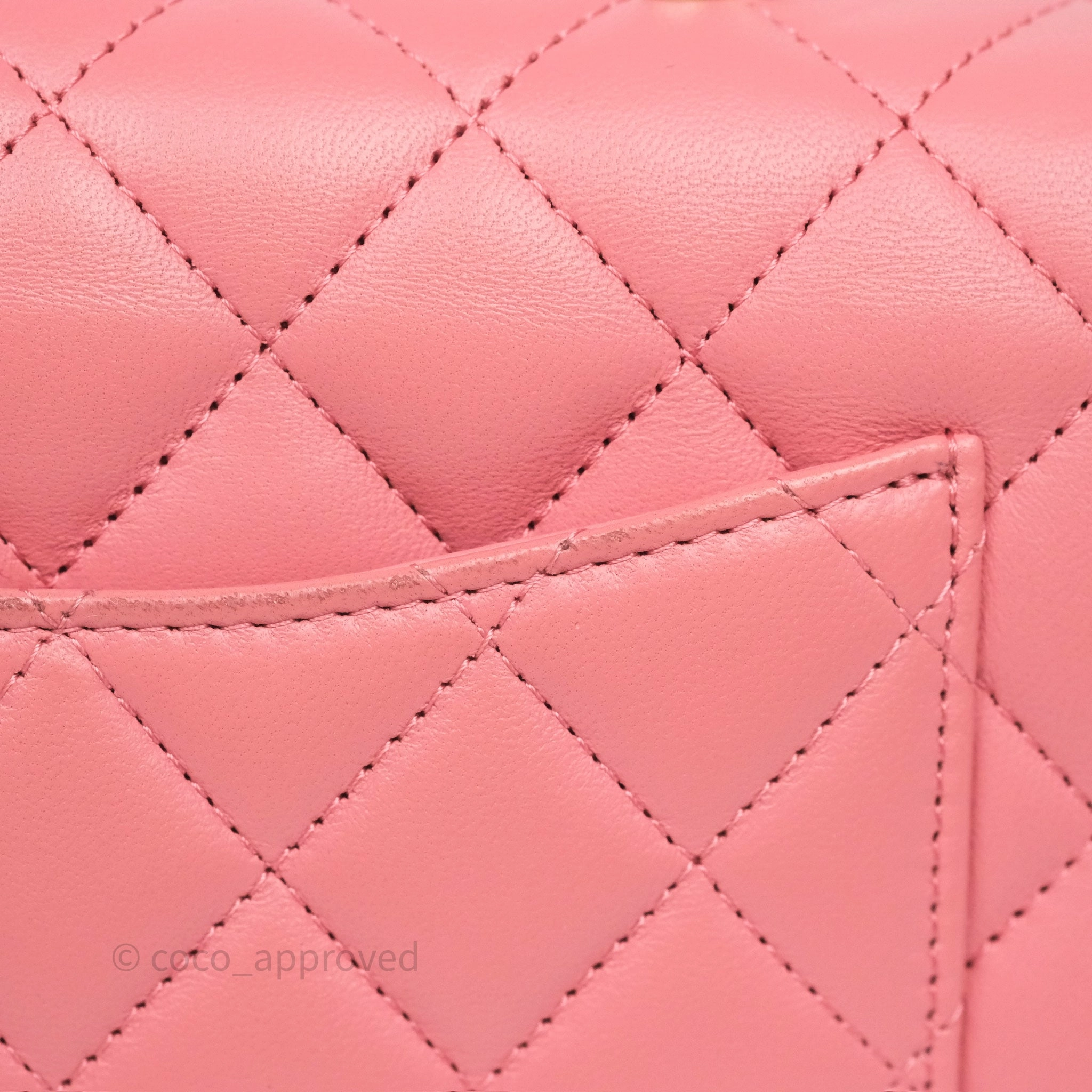 Chanel Top Handle Mini Rectangular Flap Pink Lambskin Gold Hardware