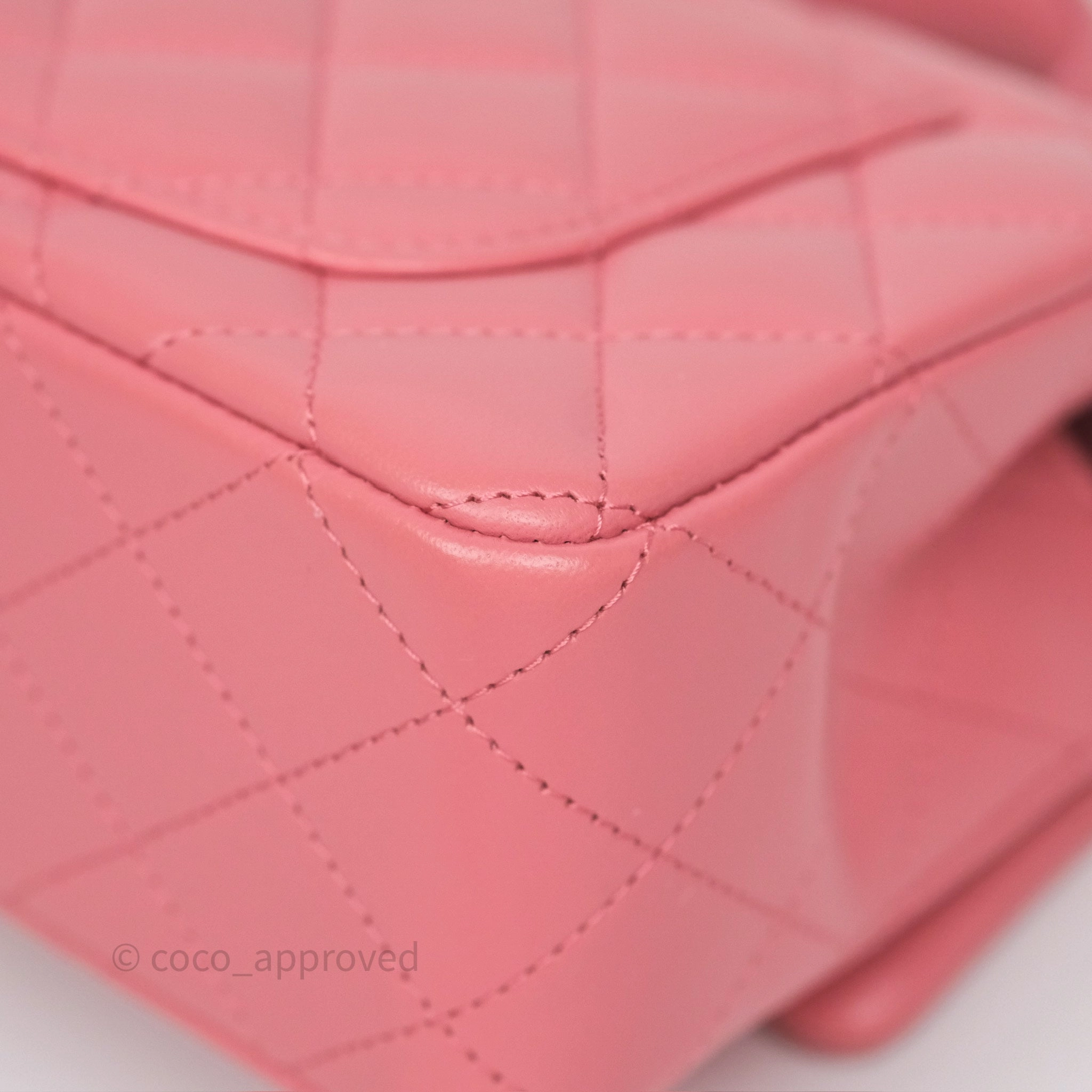 Chanel Top Handle Mini Rectangular Flap Pink Lambskin Gold Hardware