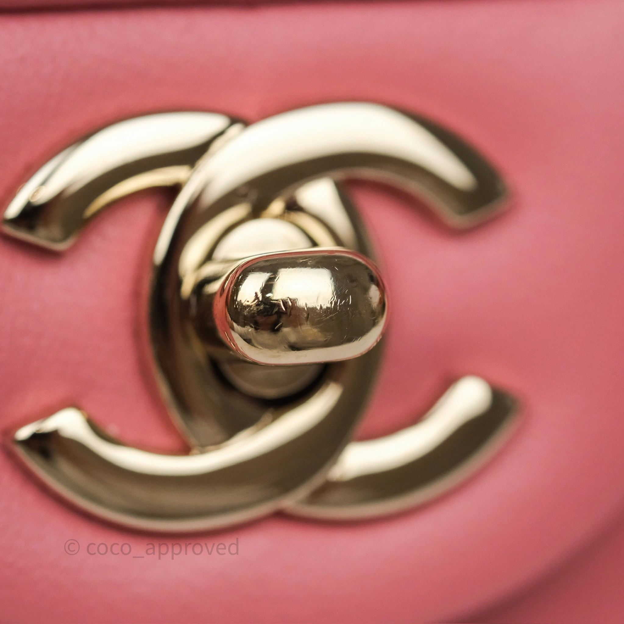 Chanel Top Handle Mini Rectangular Flap Pink Lambskin Gold Hardware