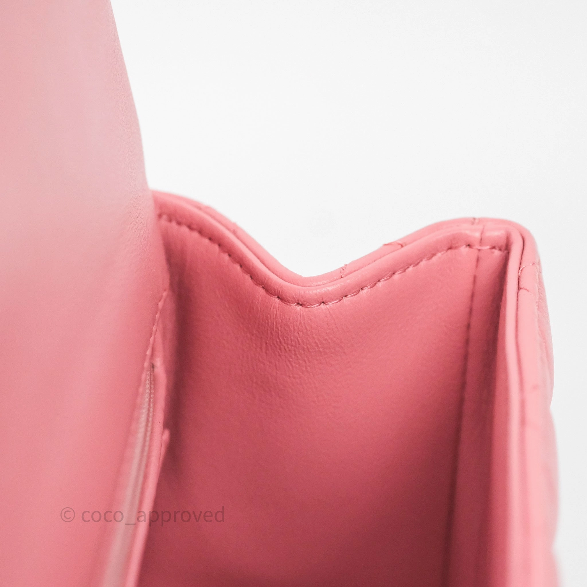 Chanel Top Handle Mini Rectangular Flap Pink Lambskin Gold Hardware