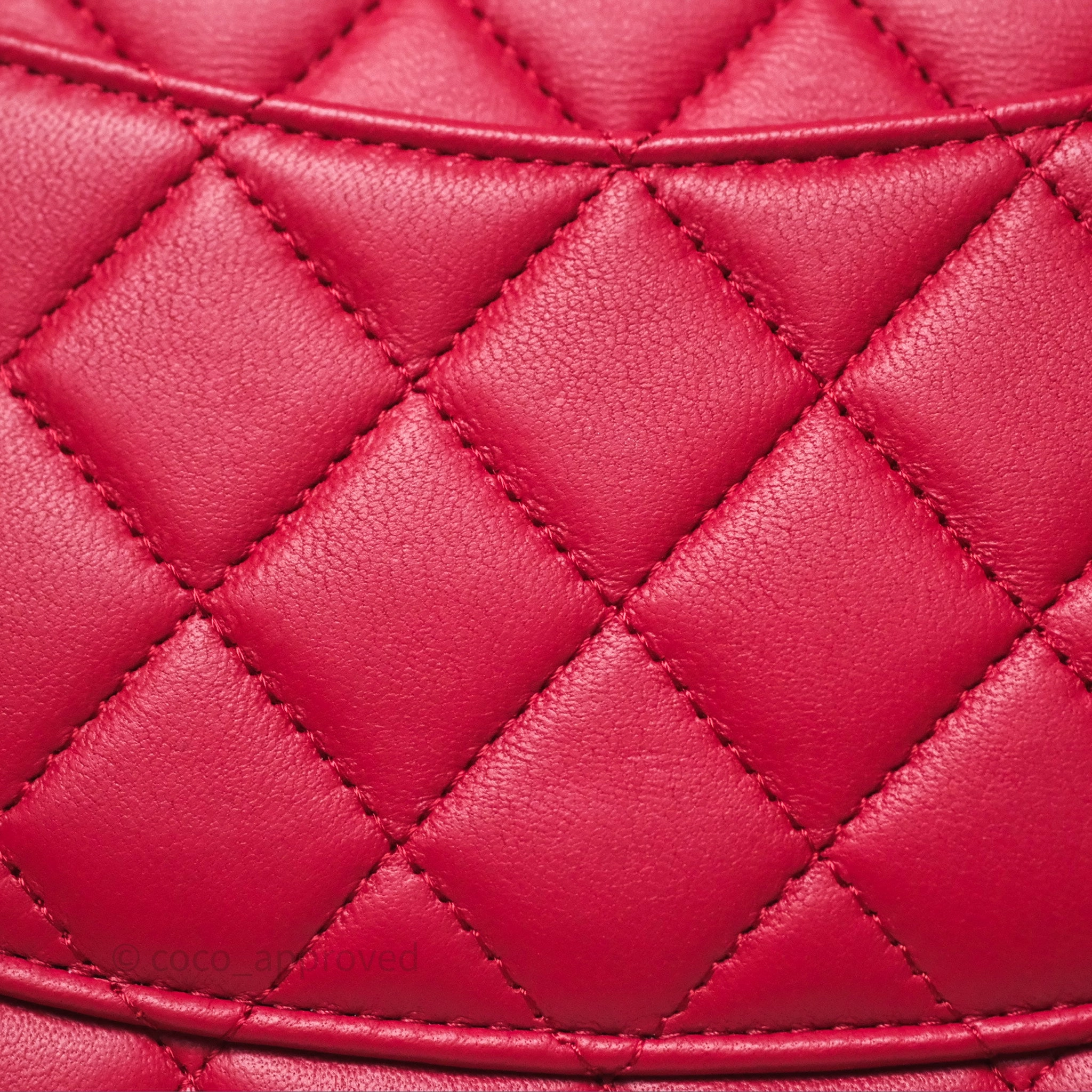 Chanel Top Handle Mini Rectangular Flap Red Lambskin Gold Hardware