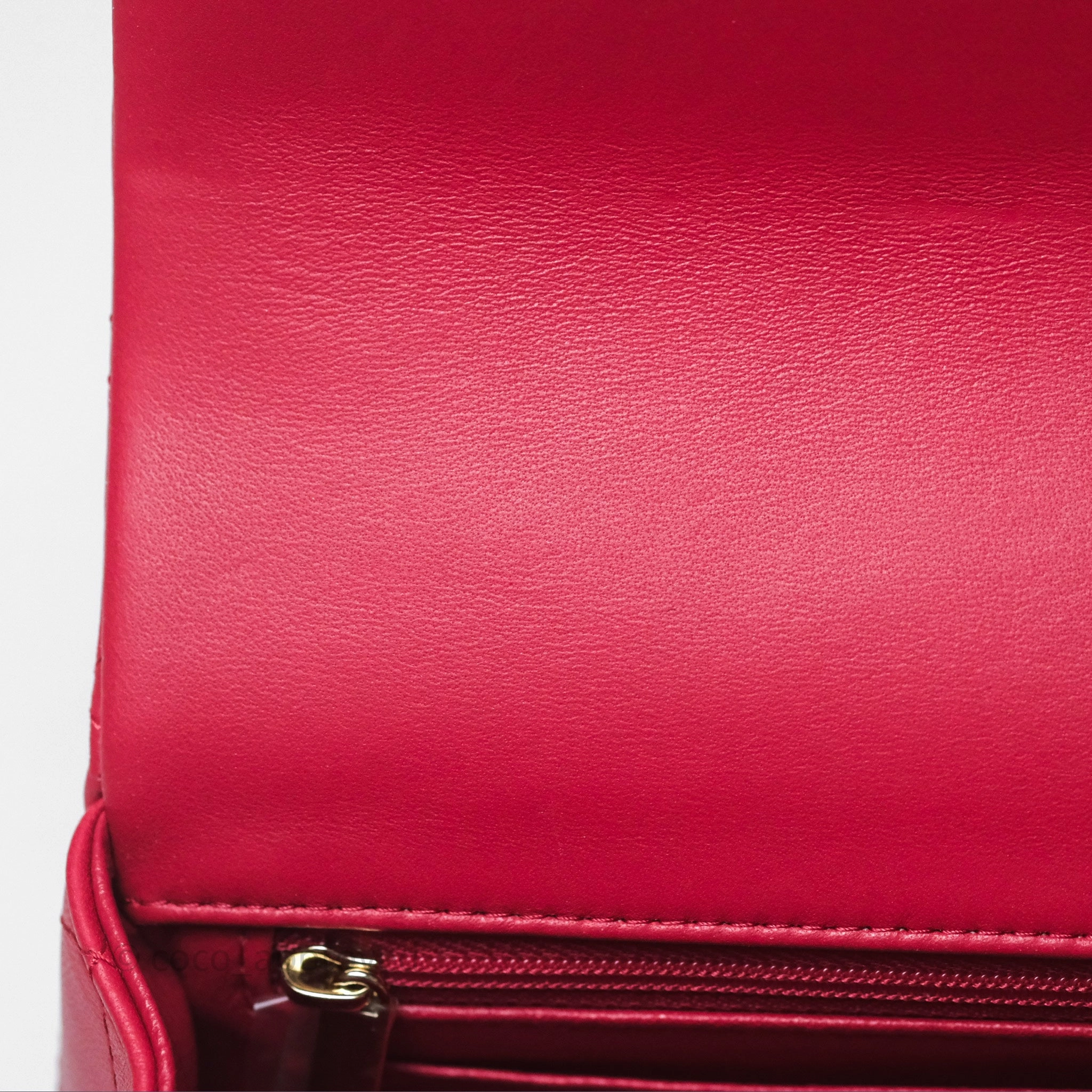 Chanel Top Handle Mini Rectangular Flap Red Lambskin Gold Hardware