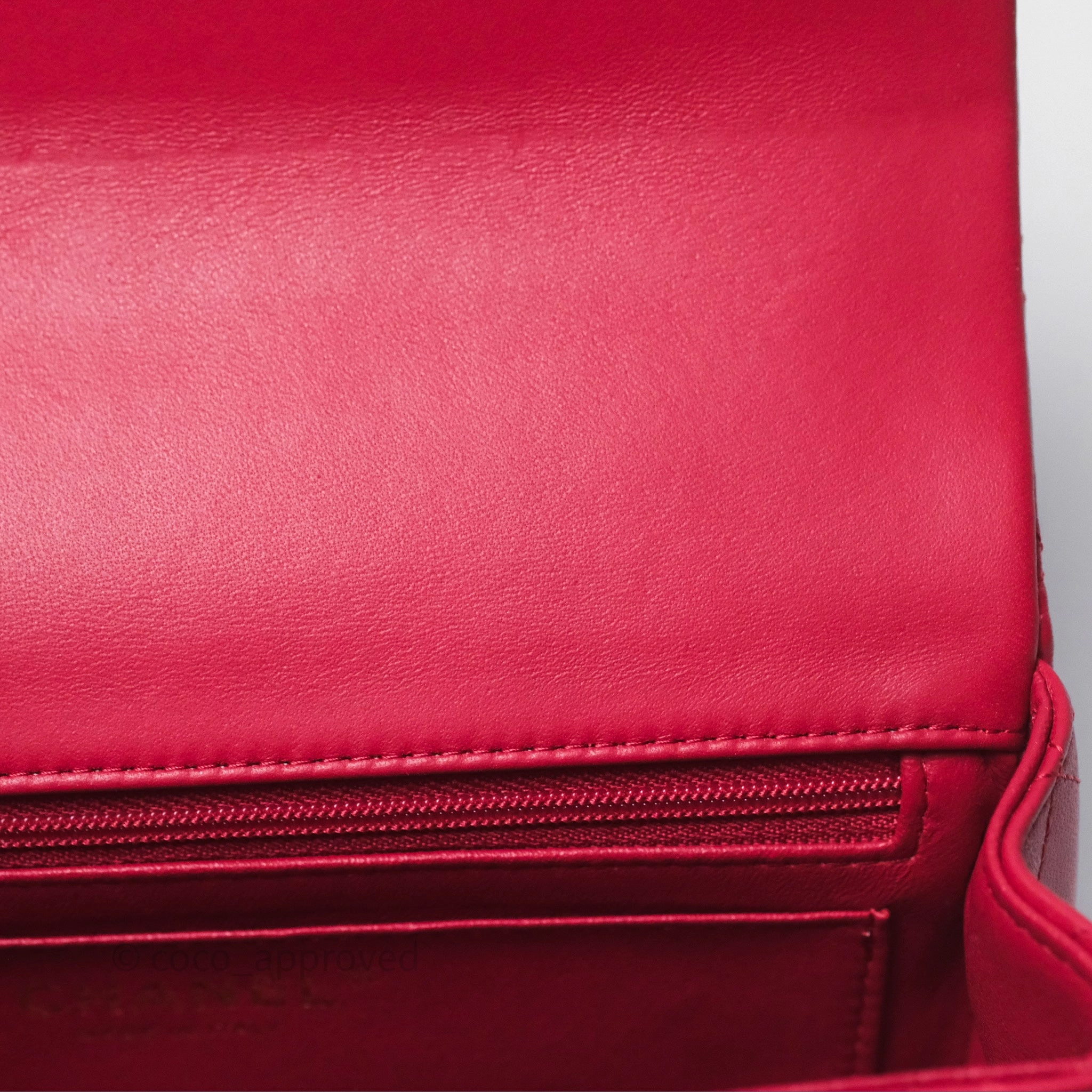 Chanel Top Handle Mini Rectangular Flap Red Lambskin Gold Hardware