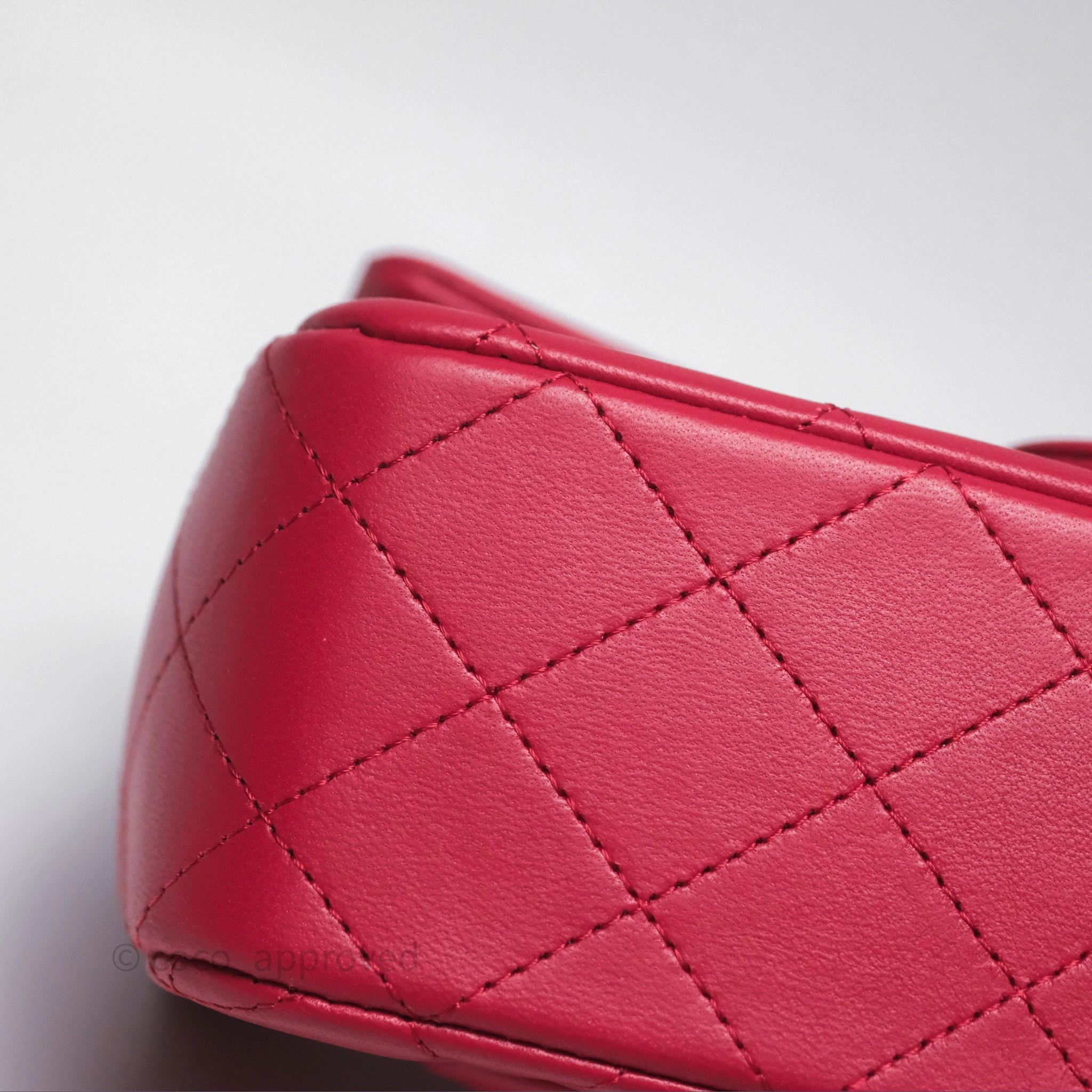 Chanel Top Handle Mini Rectangular Flap Red Lambskin Gold Hardware