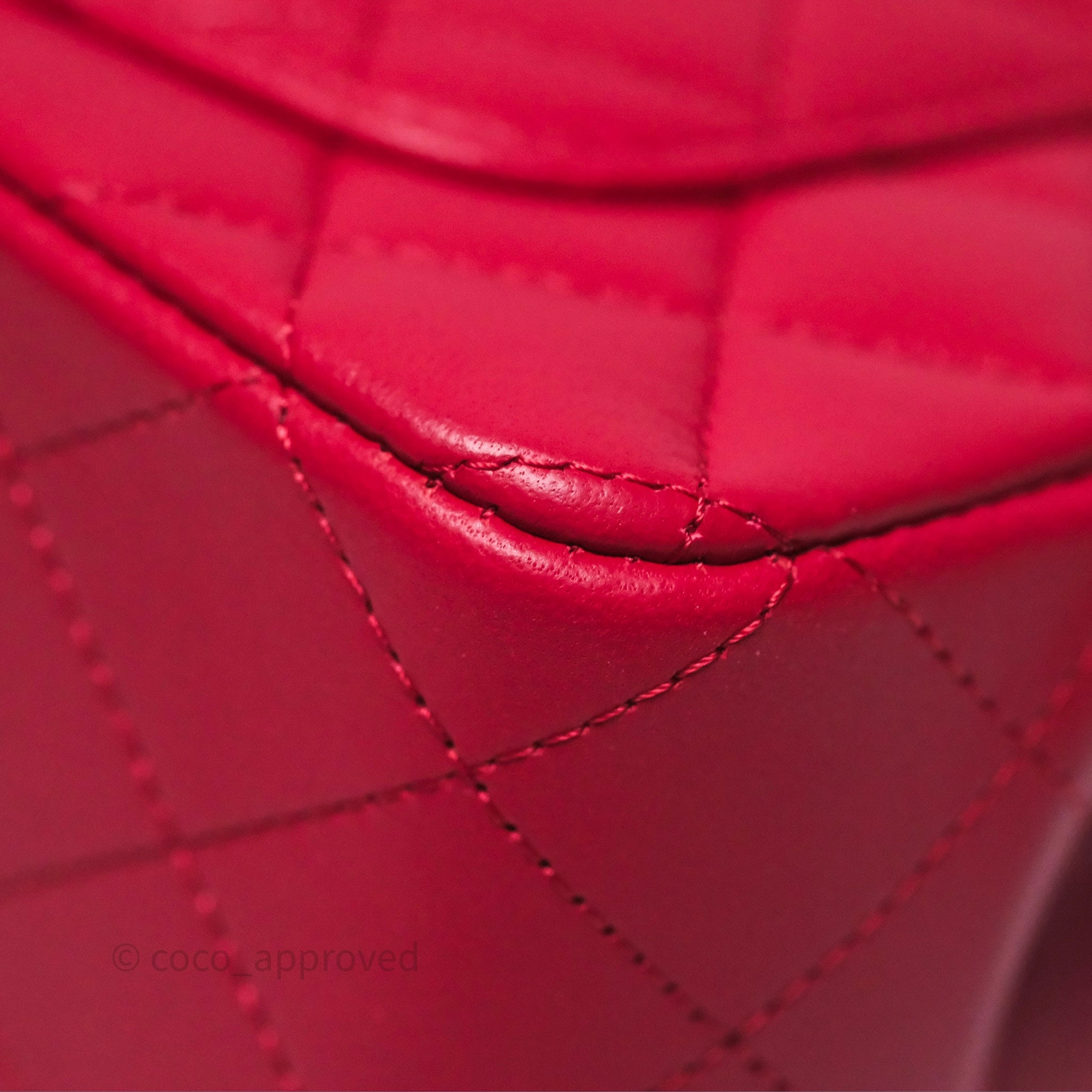 Chanel Top Handle Mini Rectangular Flap Red Lambskin Gold Hardware