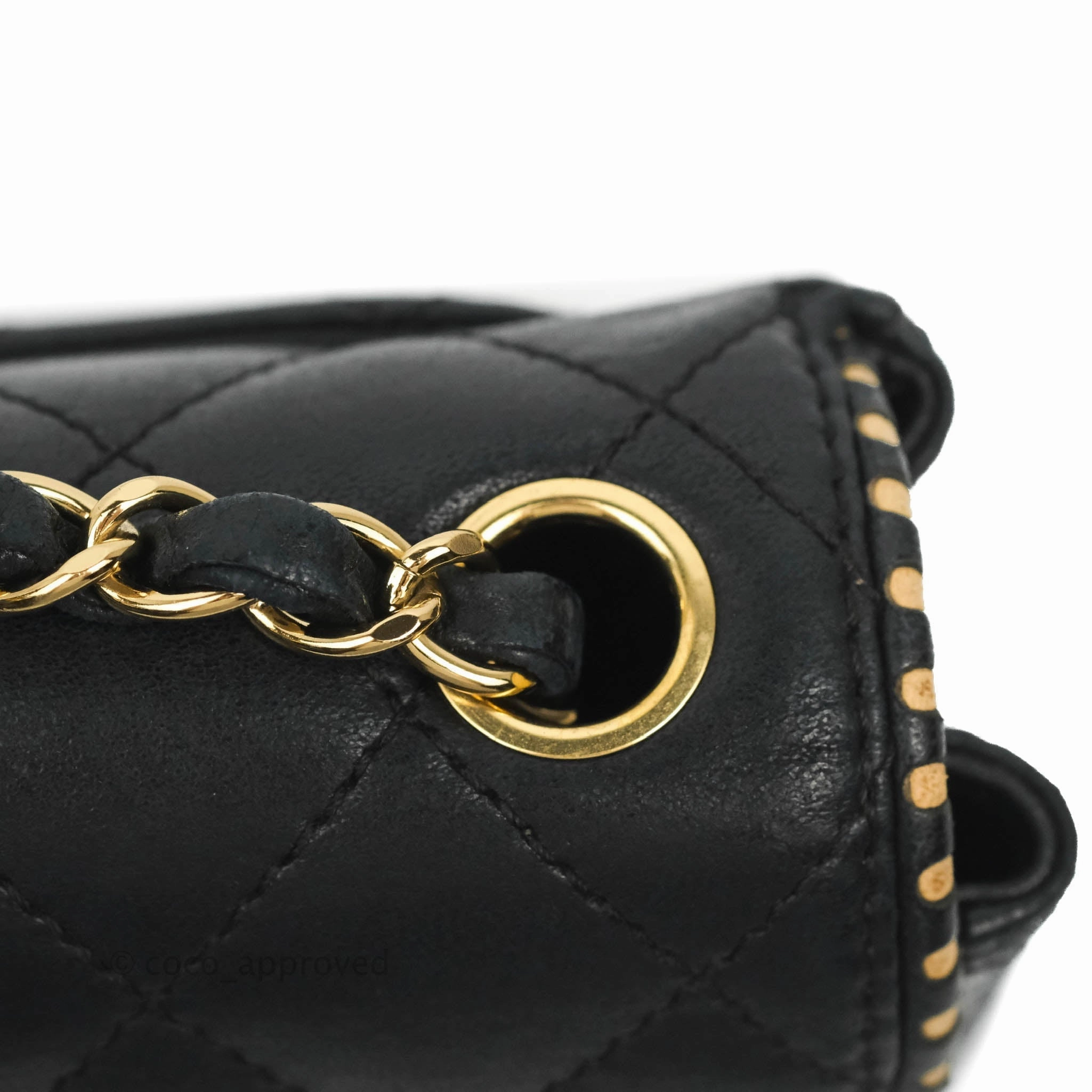 Chanel Vintage Mini Rectangular Black Calfskin 24K Gold Hardware