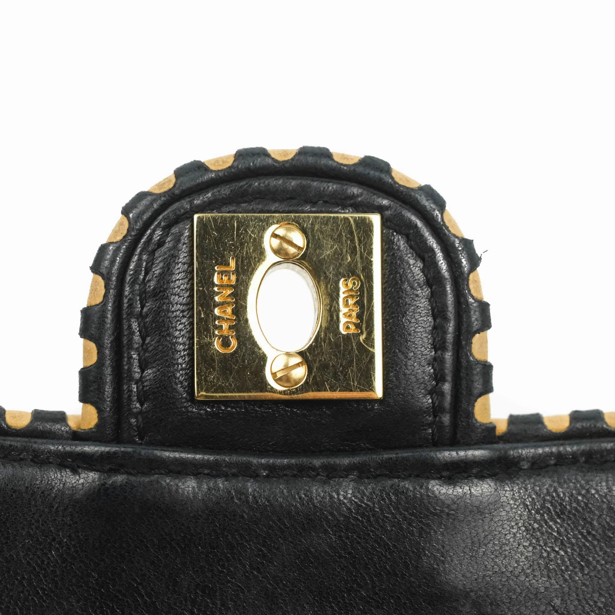 Chanel Vintage Mini Rectangular Black Calfskin 24K Gold Hardware