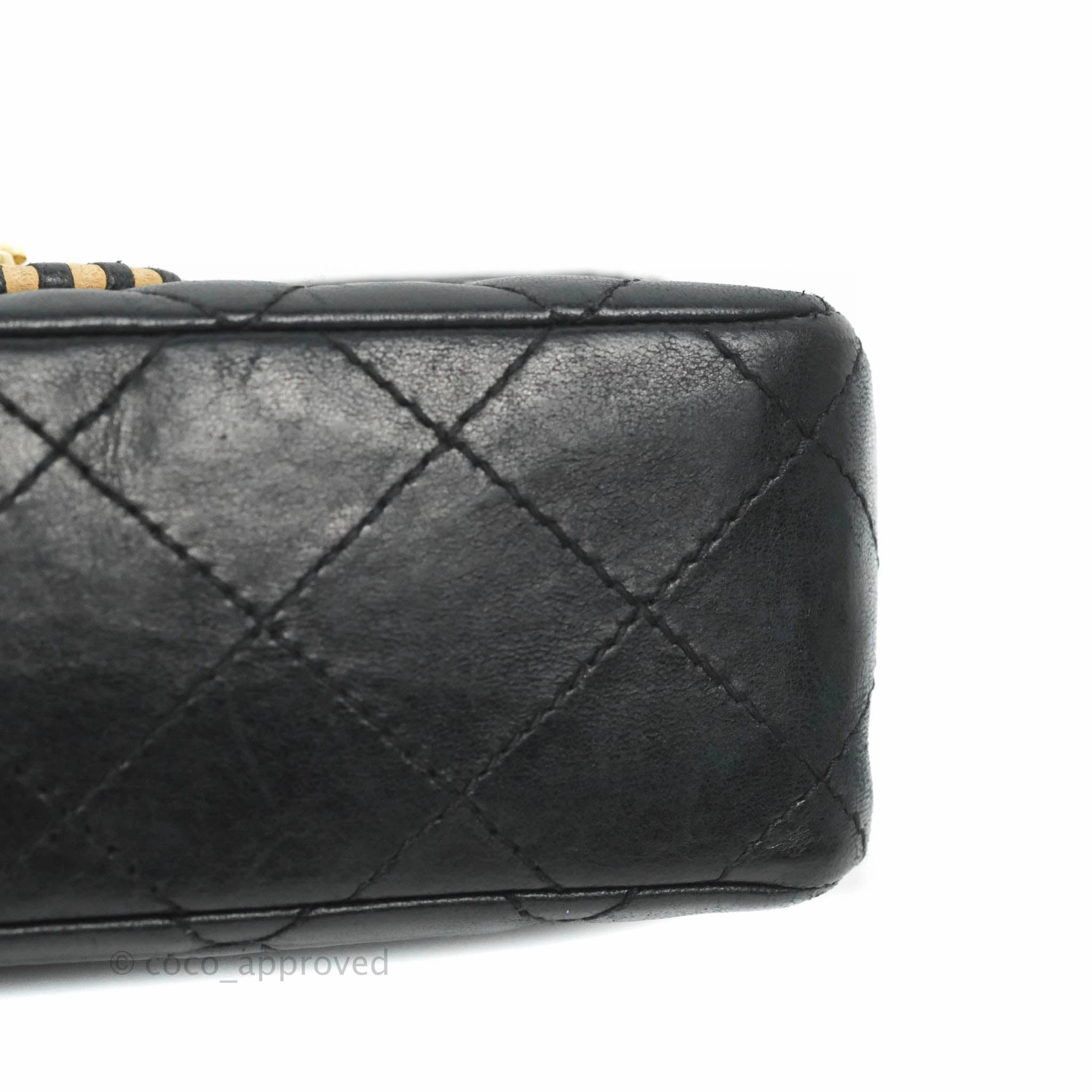 Chanel Vintage Mini Rectangular Black Calfskin 24K Gold Hardware