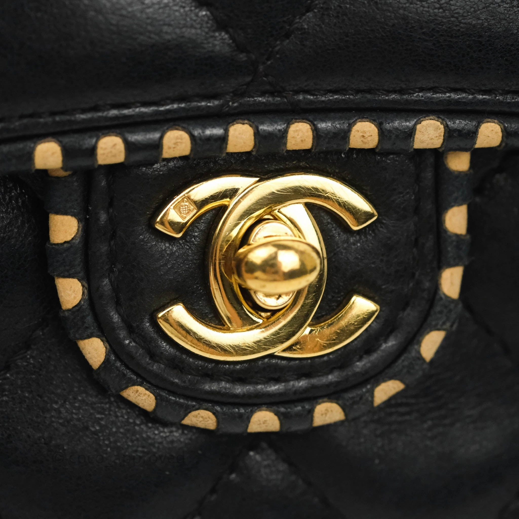 Chanel Vintage Mini Rectangular Black Calfskin 24K Gold Hardware