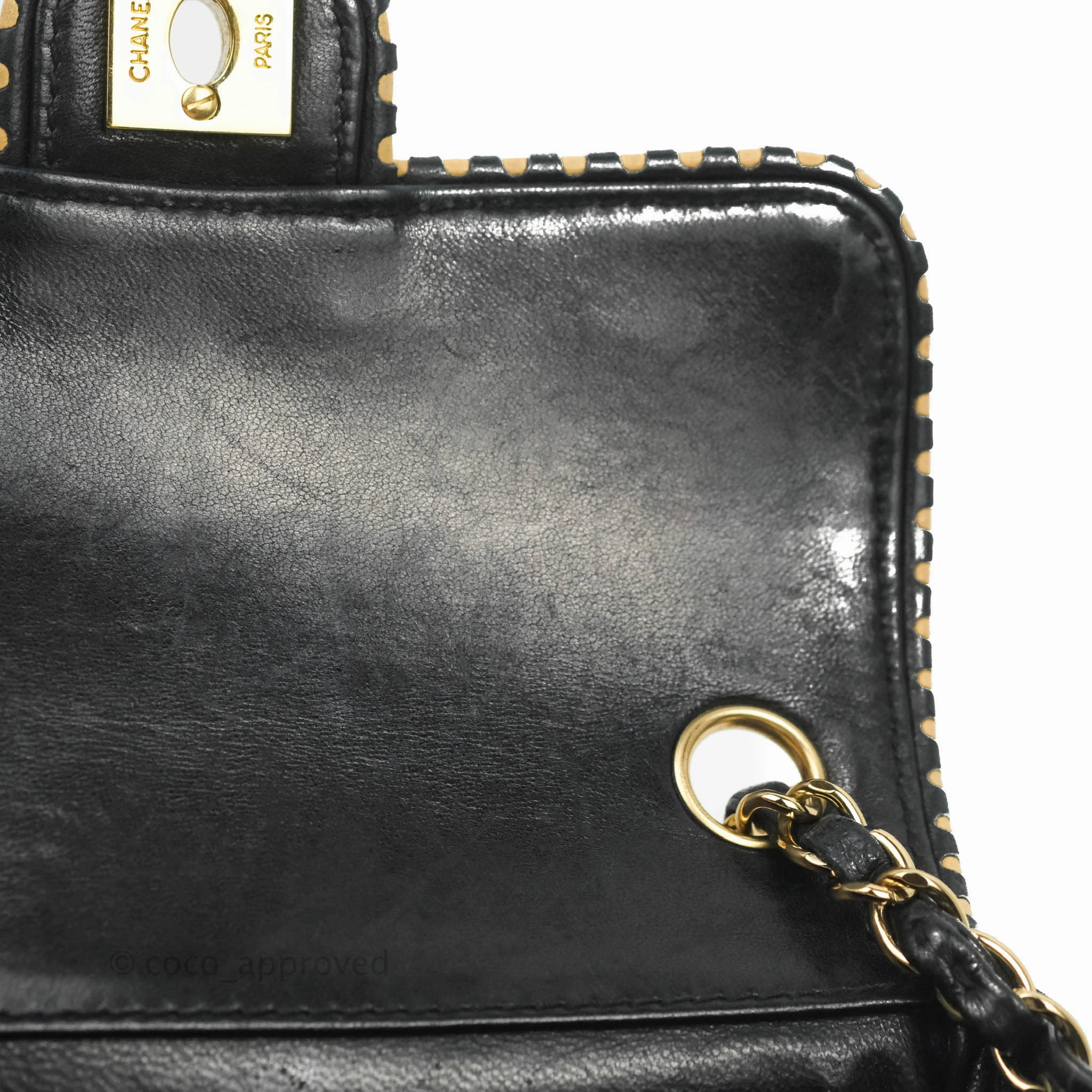 Chanel Vintage Mini Rectangular Black Calfskin 24K Gold Hardware