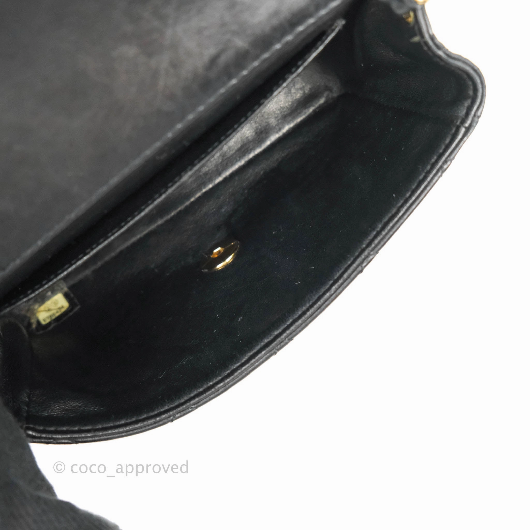 Chanel Vintage Mini Rectangular Black Calfskin 24K Gold Hardware