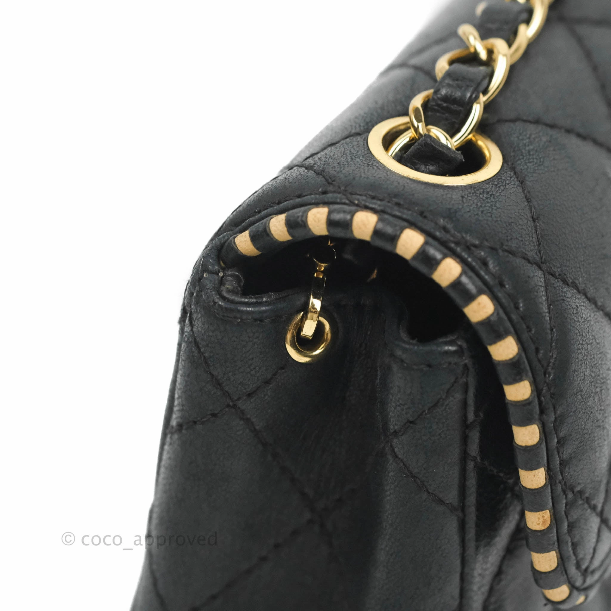 Chanel Vintage Mini Rectangular Black Calfskin 24K Gold Hardware