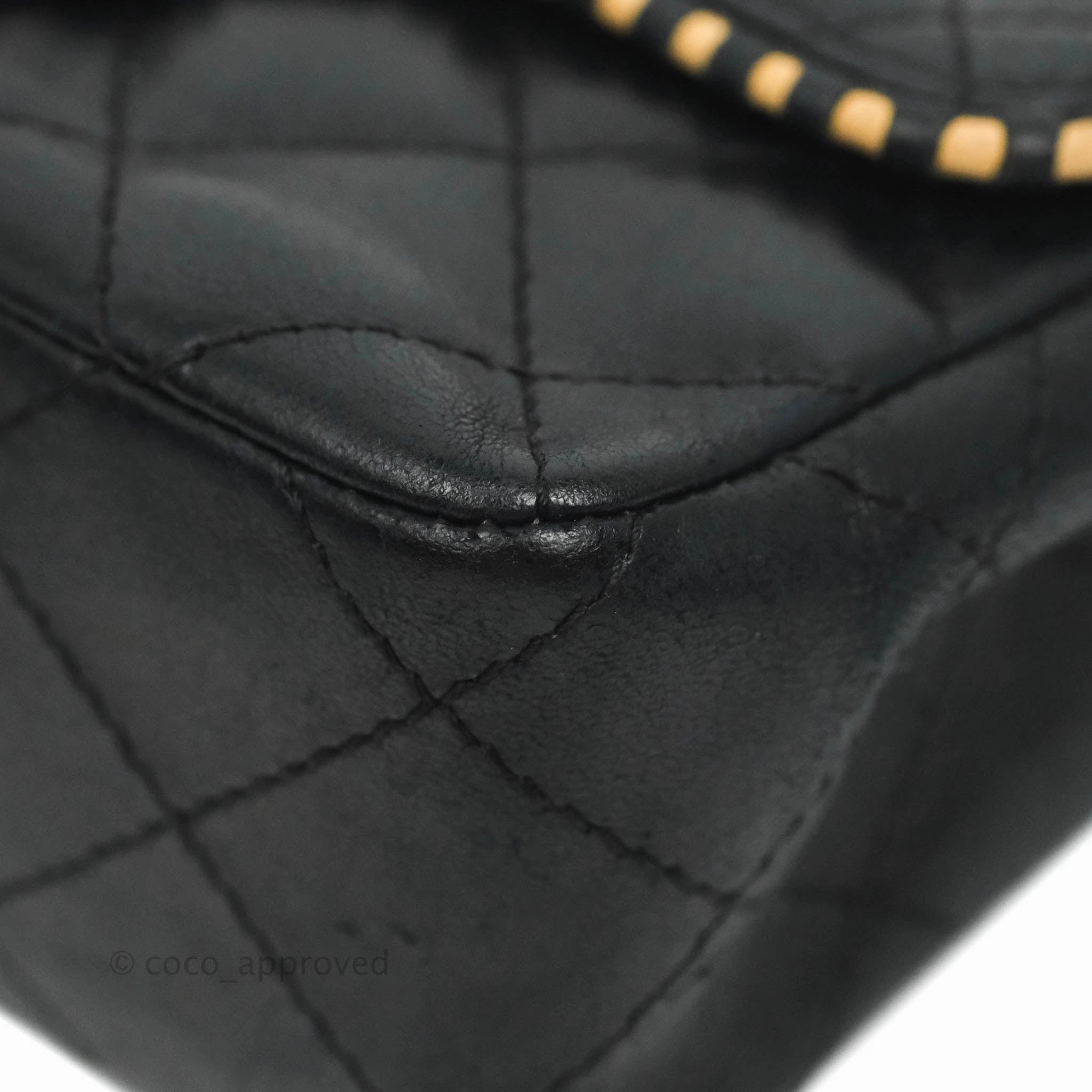 Chanel Vintage Mini Rectangular Black Calfskin 24K Gold Hardware