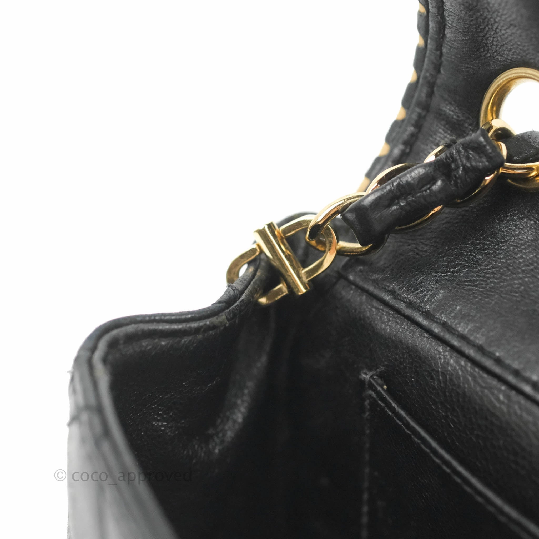 Chanel Vintage Mini Rectangular Black Calfskin 24K Gold Hardware