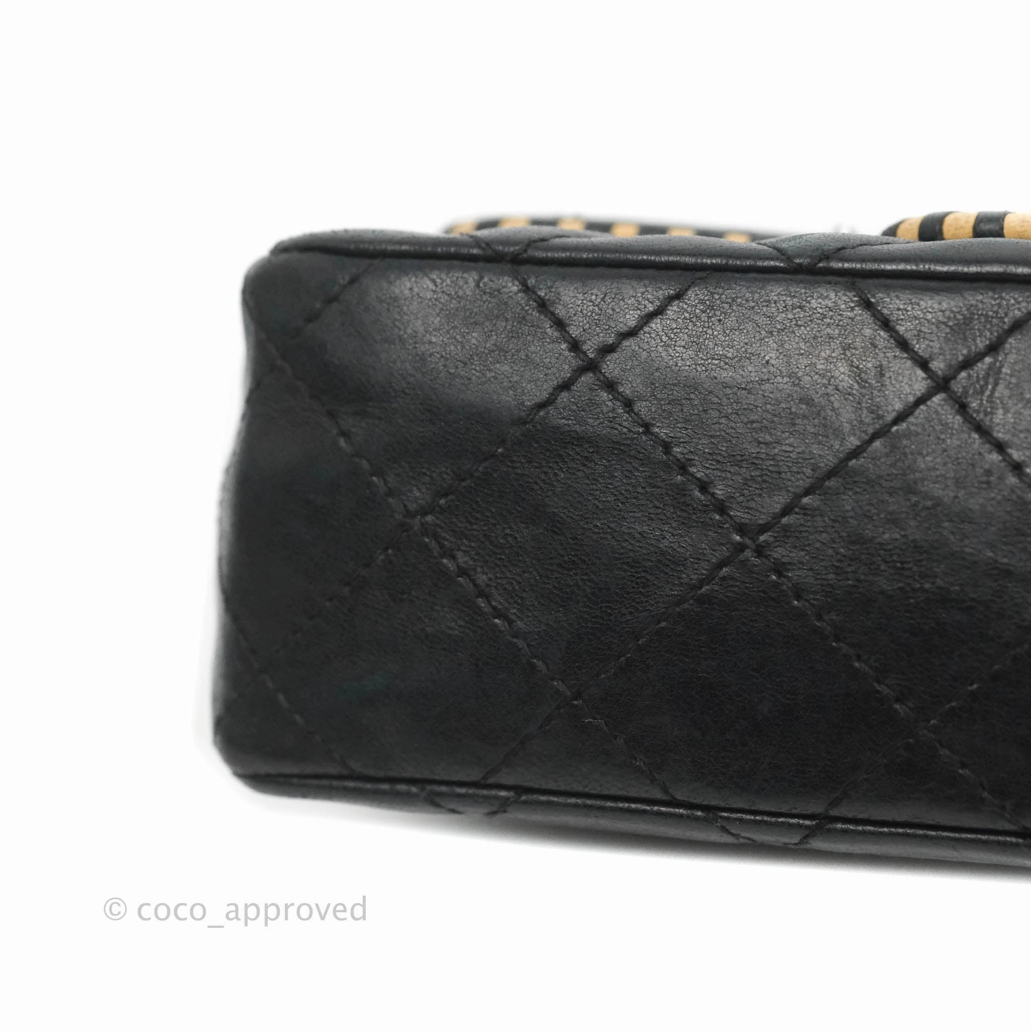 Chanel Vintage Mini Rectangular Black Calfskin 24K Gold Hardware