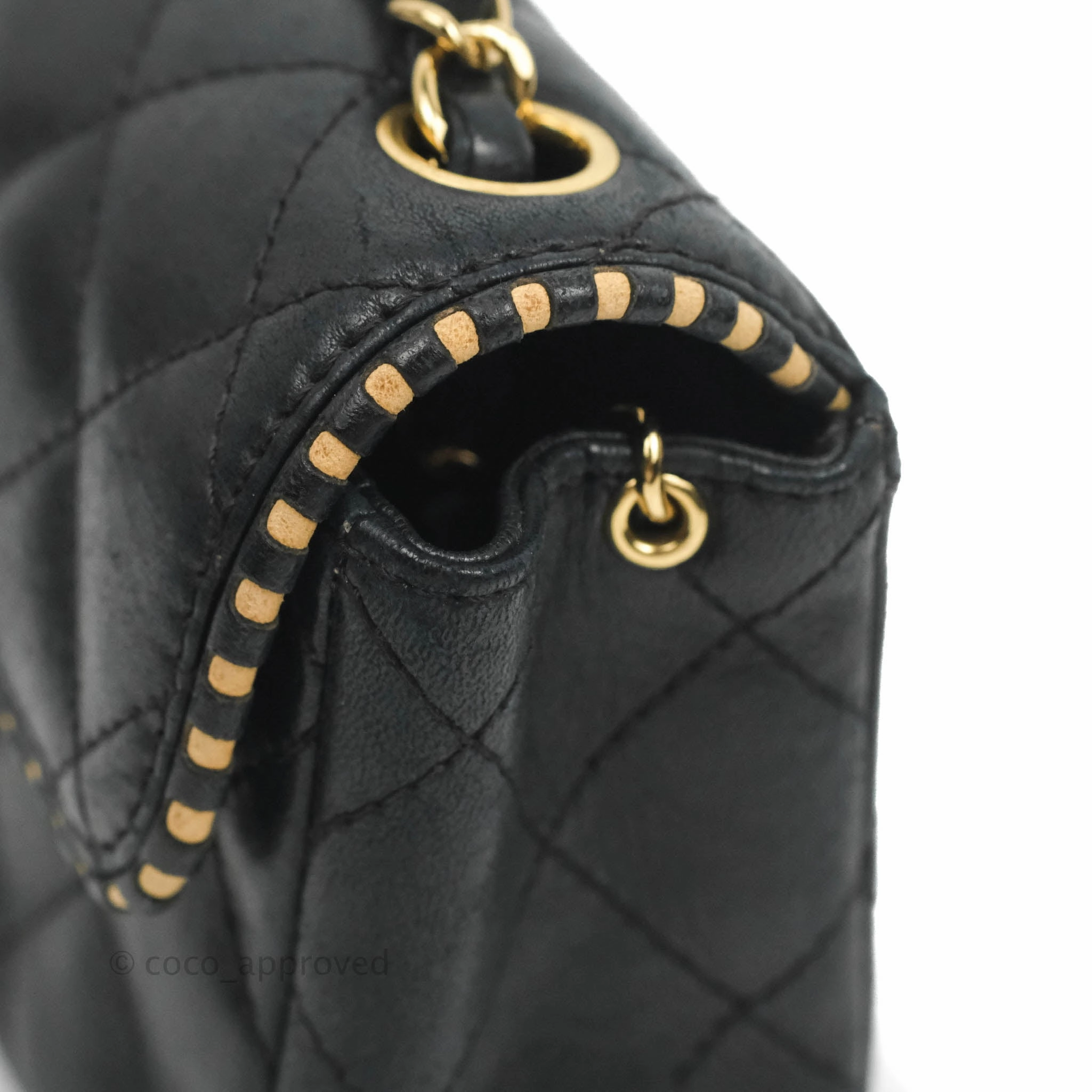 Chanel Vintage Mini Rectangular Black Calfskin 24K Gold Hardware