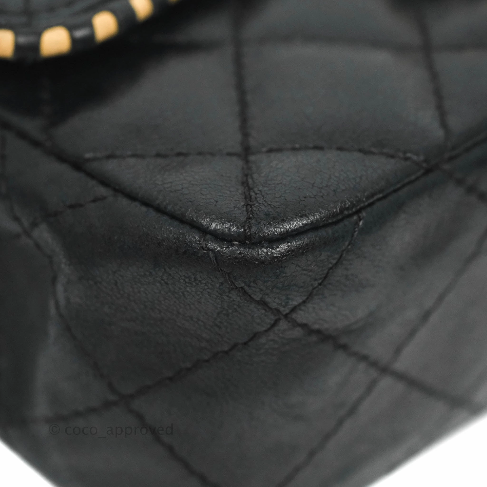 Chanel Vintage Mini Rectangular Black Calfskin 24K Gold Hardware