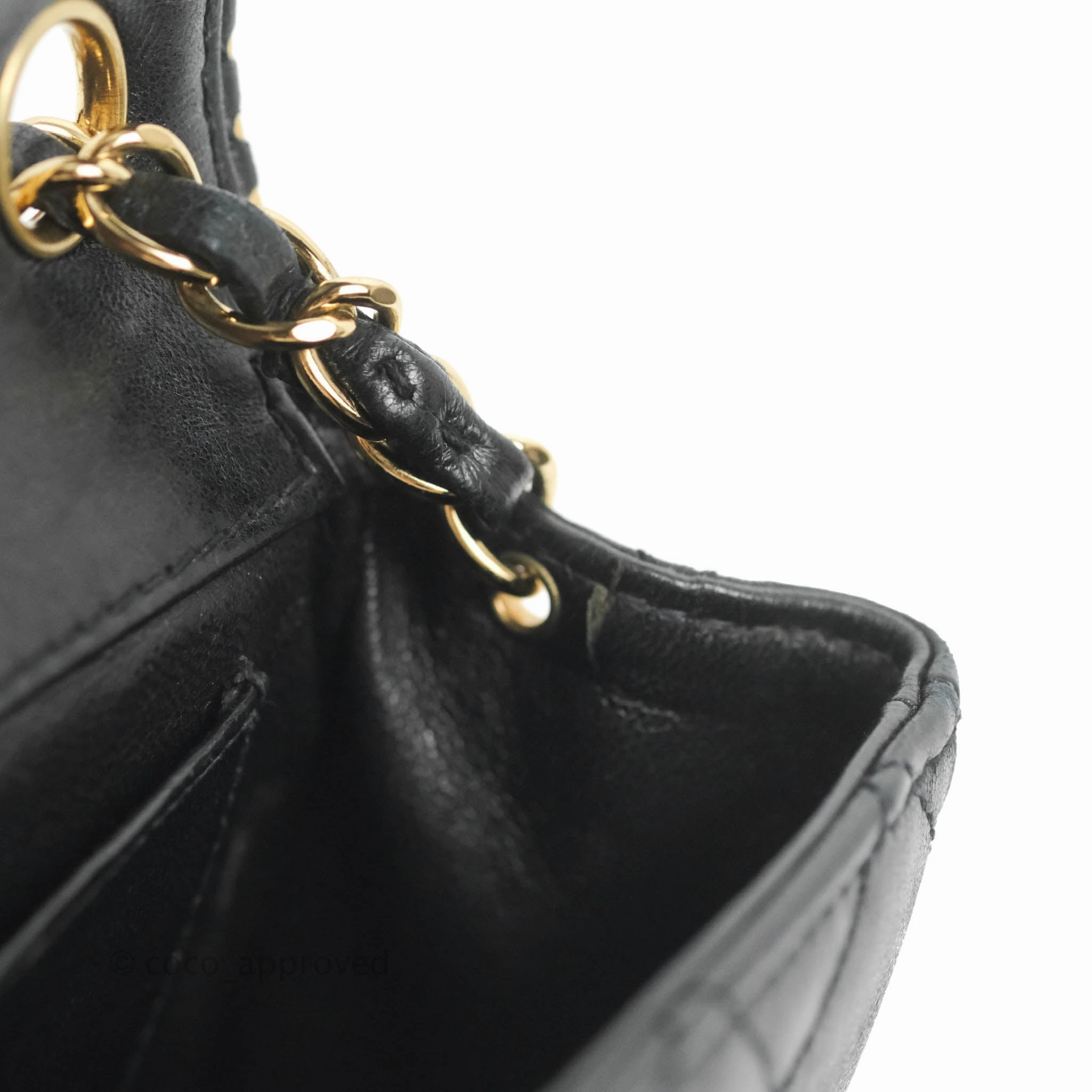 Chanel Vintage Mini Rectangular Black Calfskin 24K Gold Hardware