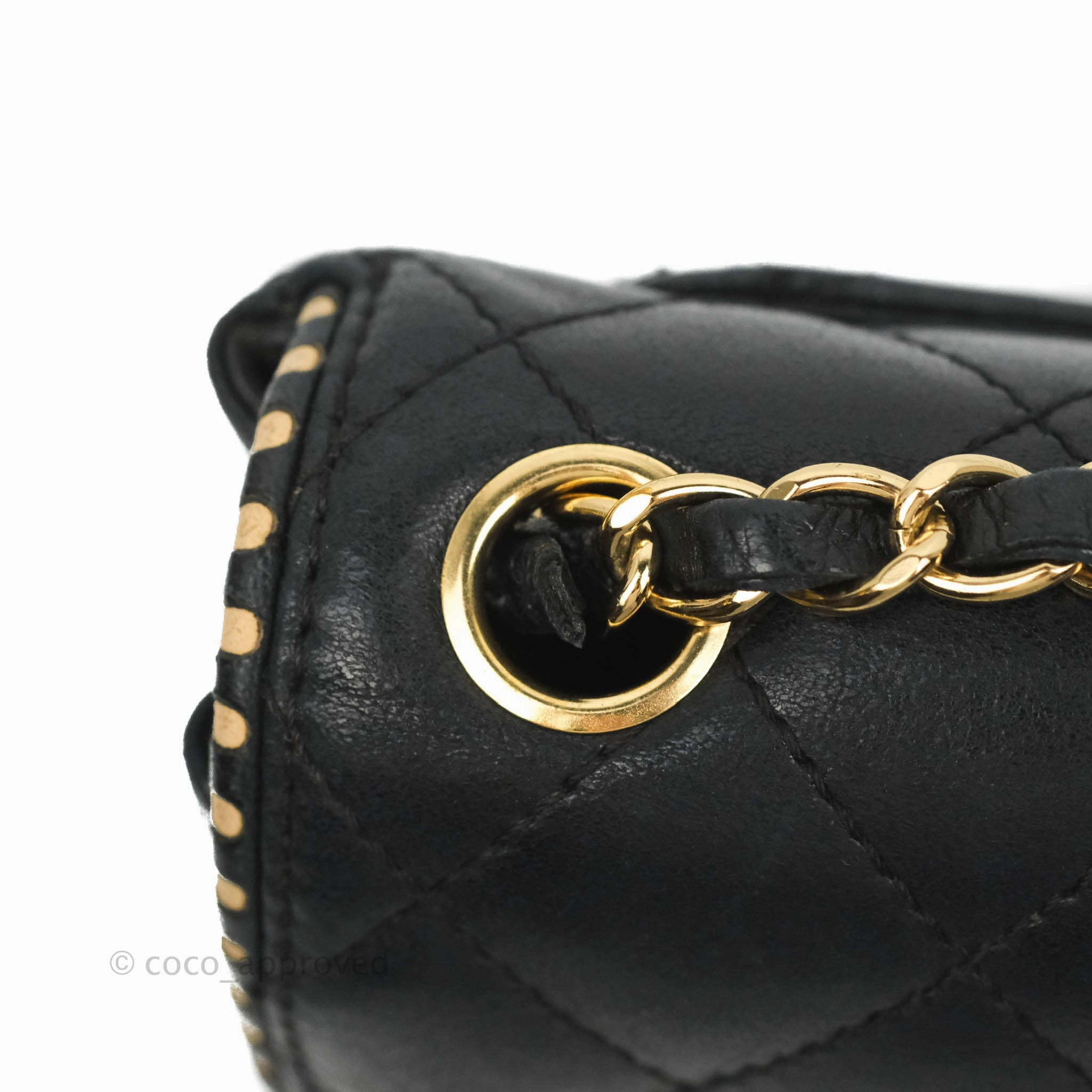 Chanel Vintage Mini Rectangular Black Calfskin 24K Gold Hardware