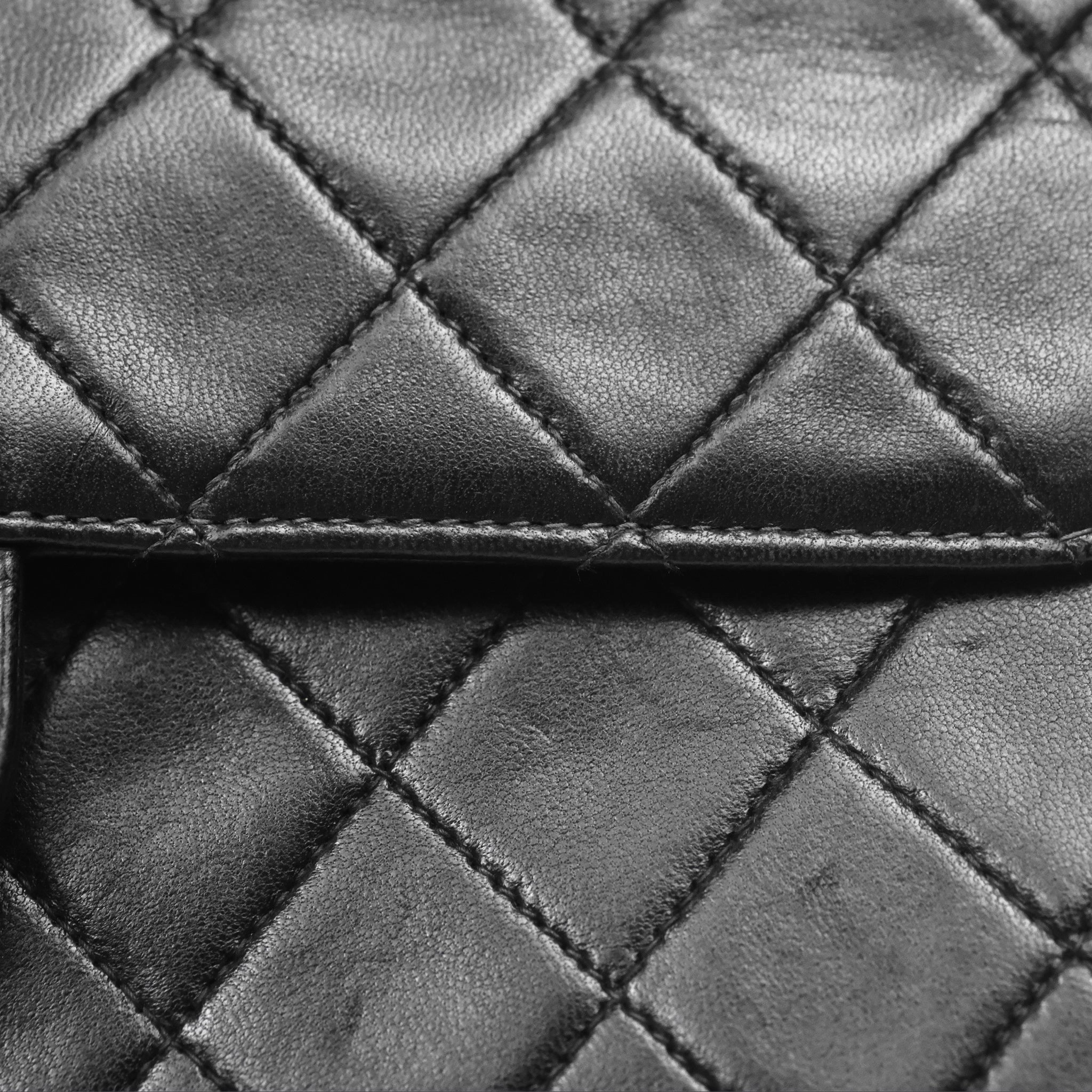 Chanel Vintage Quilted Flap Bag Black Lambskin 24K Gold Hardware