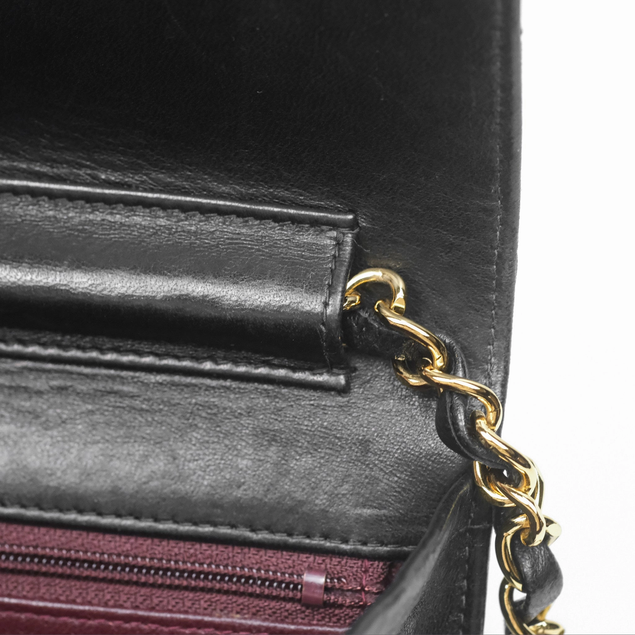 Chanel Vintage Quilted Flap Bag Black Lambskin 24K Gold Hardware