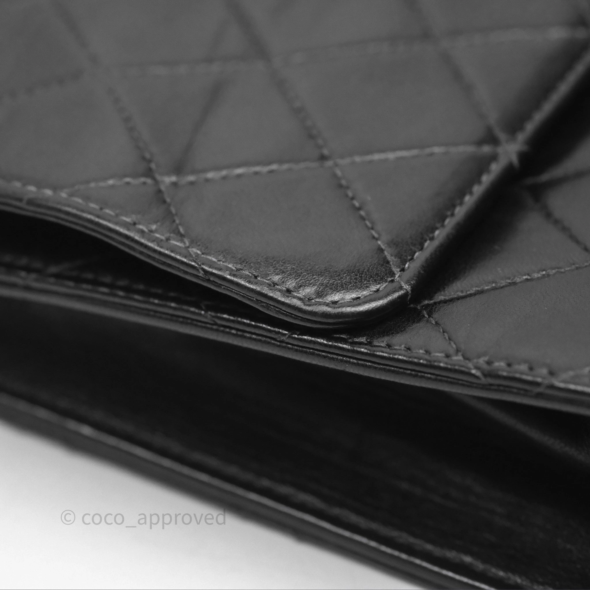 Chanel Vintage Quilted Flap Bag Black Lambskin 24K Gold Hardware