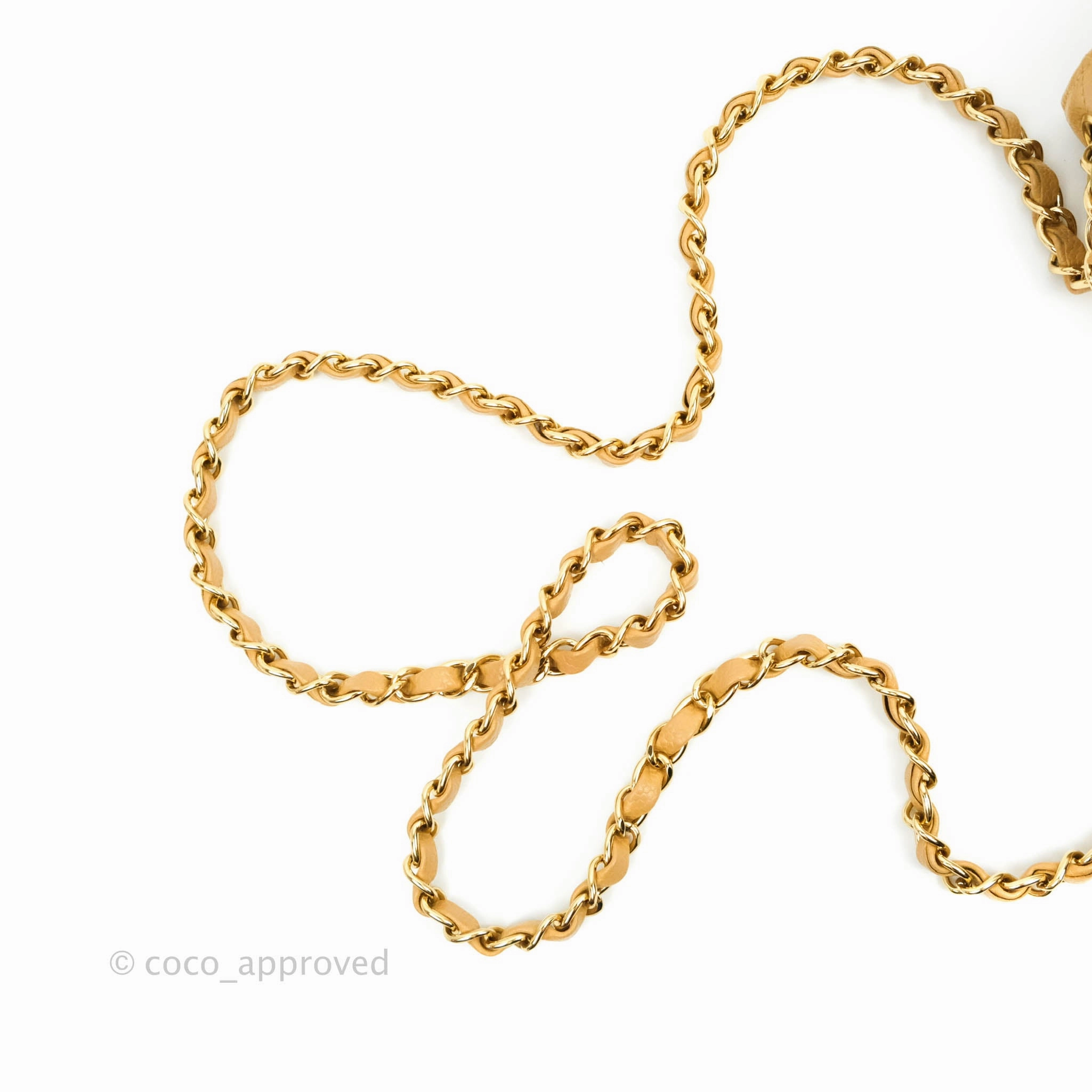 Chanel Vintage Quilted Mini Square Dark Beige Caviar 24K Gold Hardware
