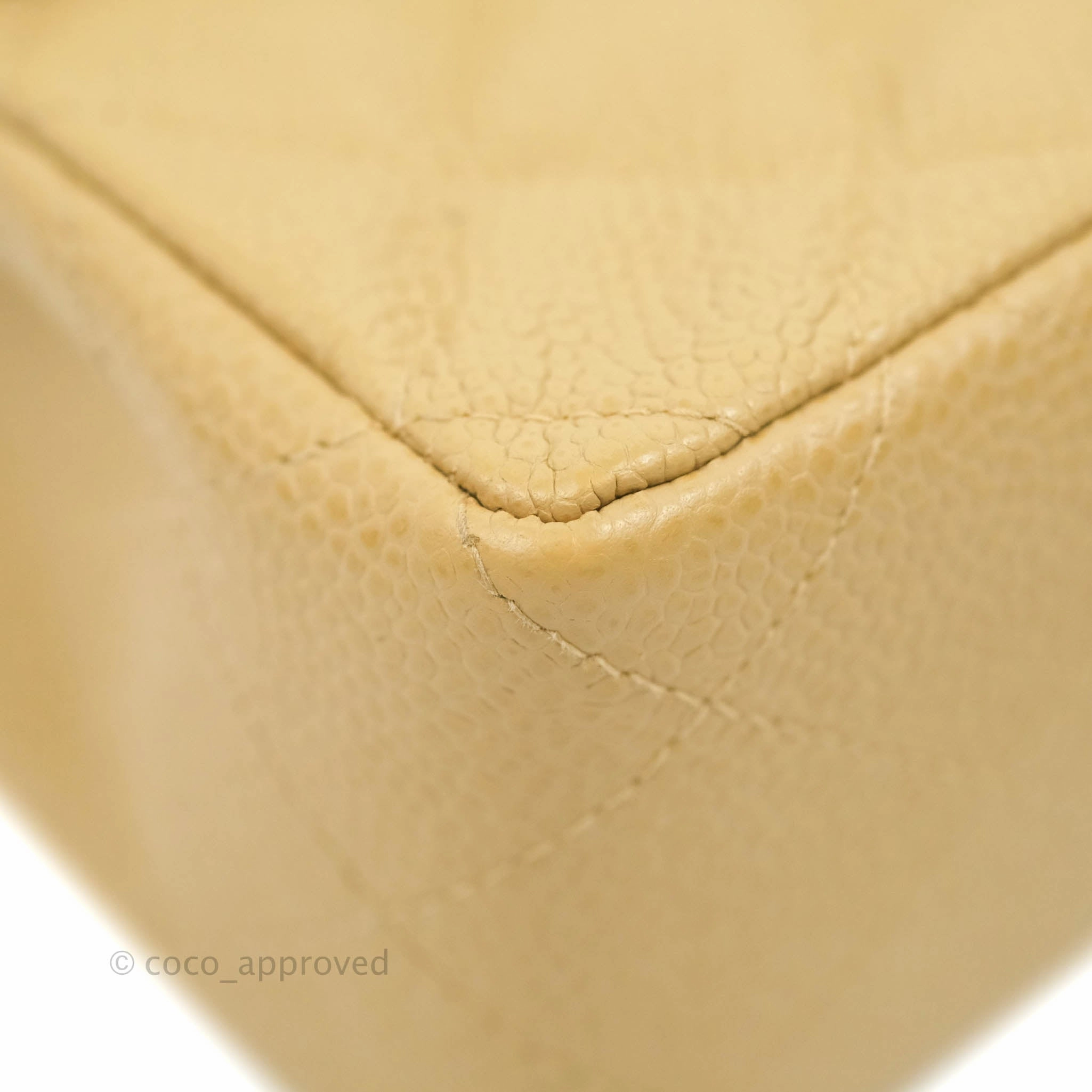Chanel Vintage Quilted Mini Square Dark Beige Caviar 24K Gold Hardware