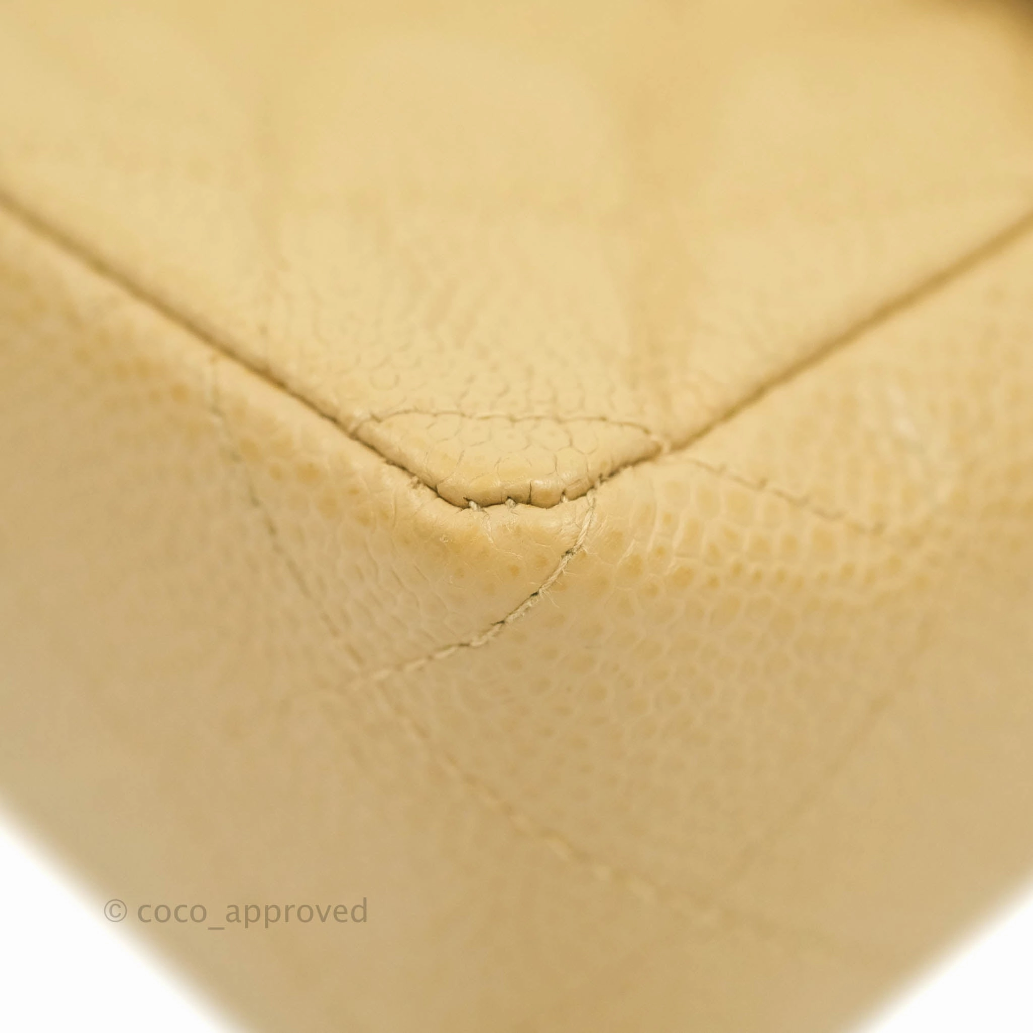Chanel Vintage Quilted Mini Square Dark Beige Caviar 24K Gold Hardware