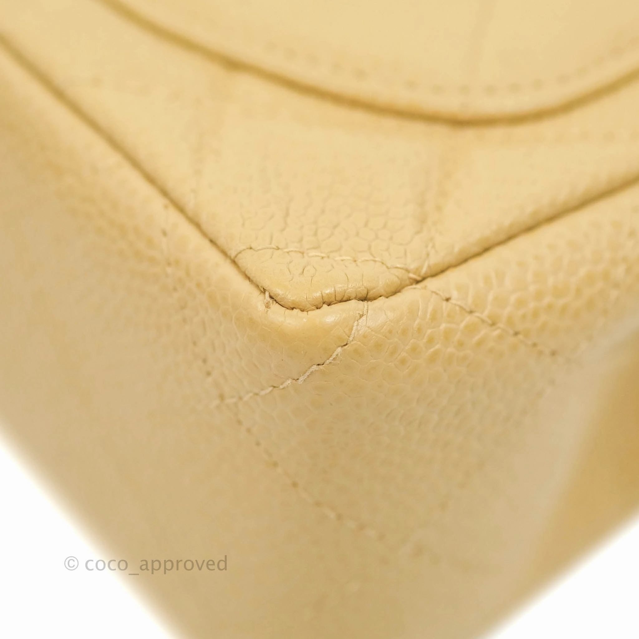 Chanel Vintage Quilted Mini Square Dark Beige Caviar 24K Gold Hardware