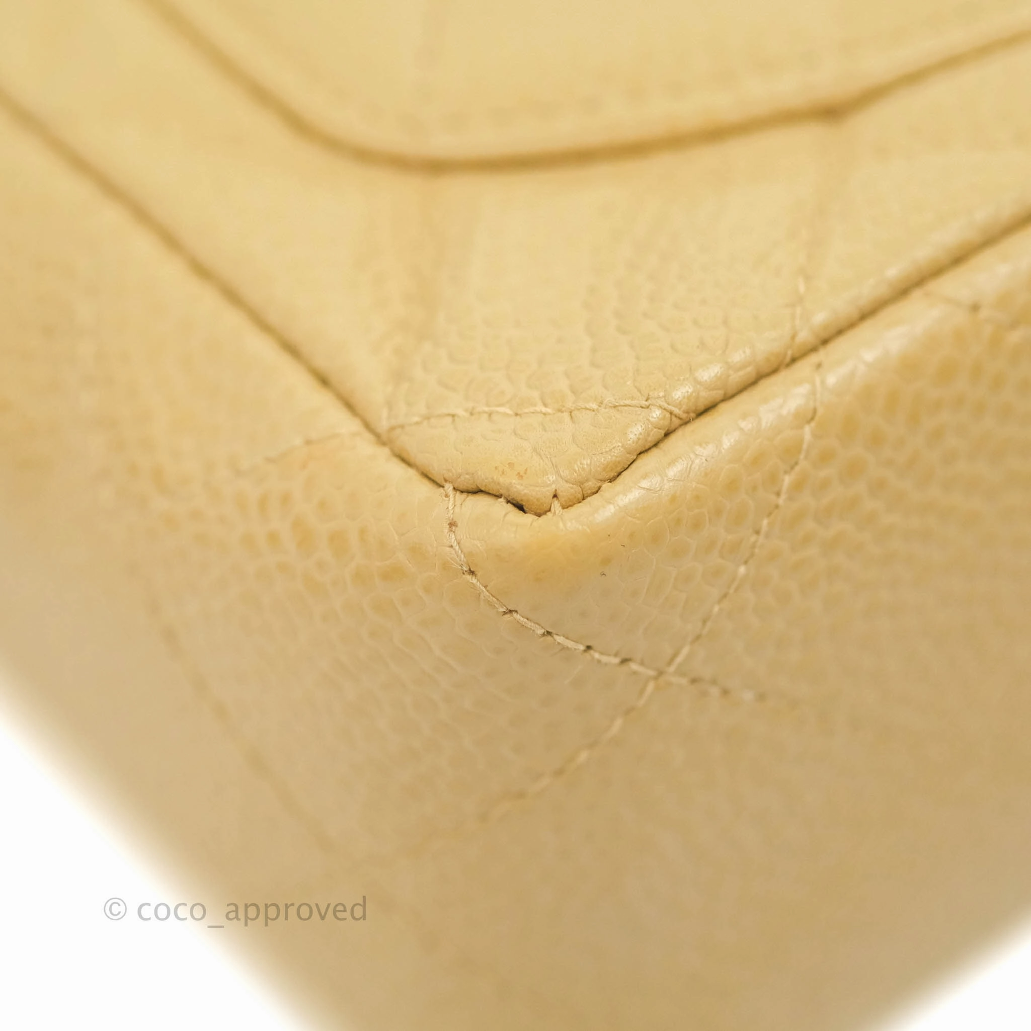 Chanel Vintage Quilted Mini Square Dark Beige Caviar 24K Gold Hardware