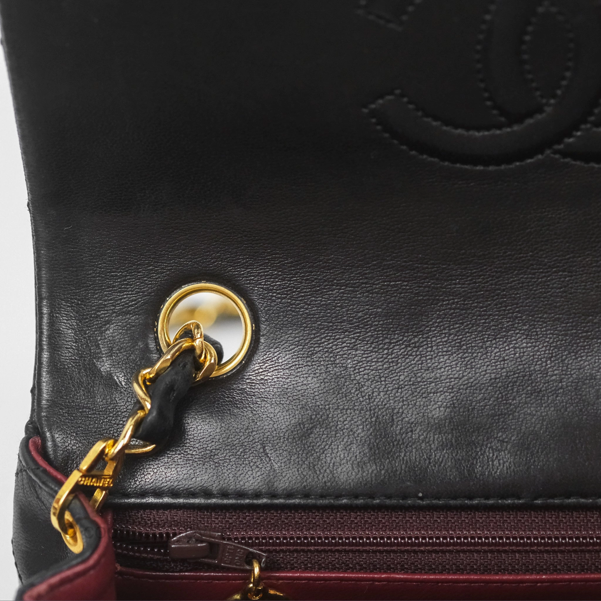 Chanel Vintage Square Flap Bag Black Lambskin 24K Gold Hardware