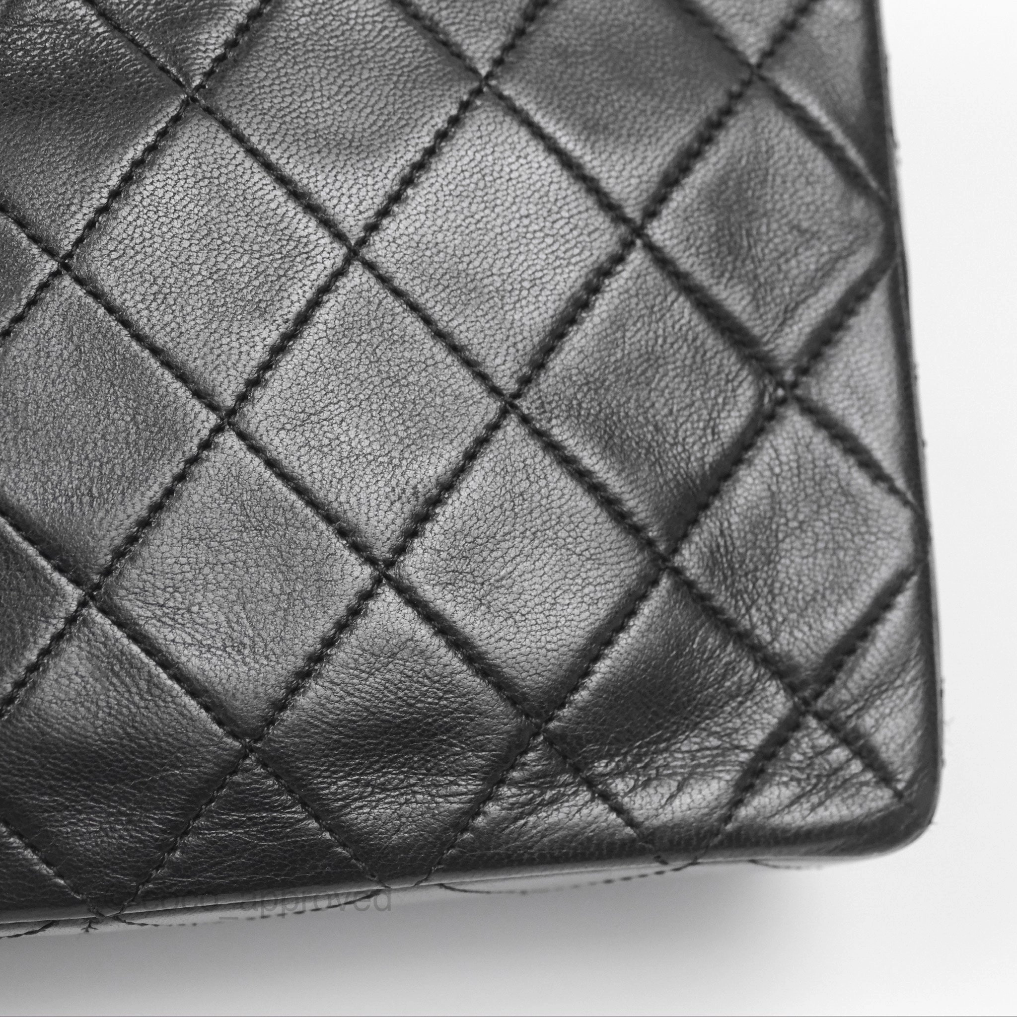 Chanel Vintage Square Flap Bag Black Lambskin 24K Gold Hardware