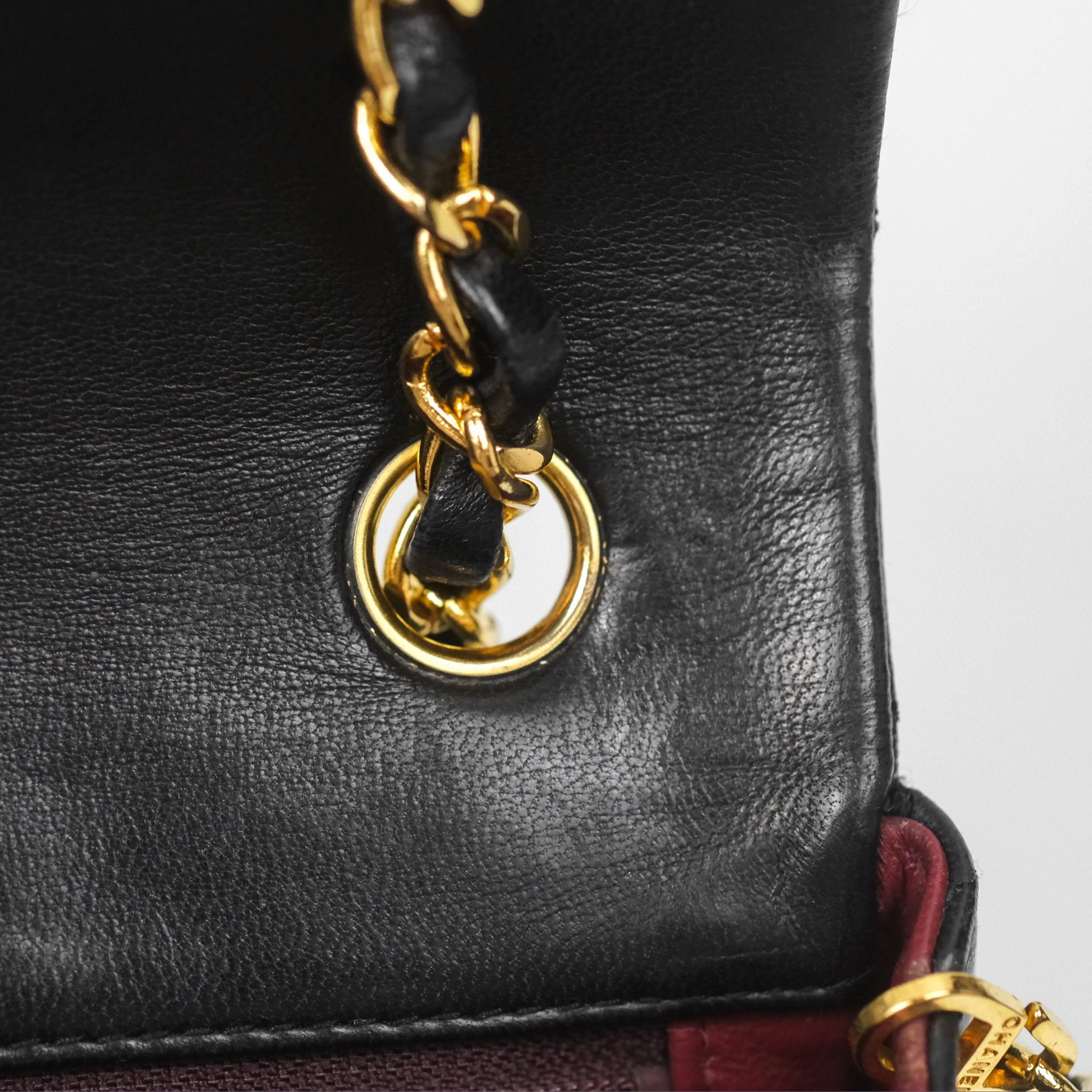 Chanel Vintage Square Flap Bag Black Lambskin 24K Gold Hardware