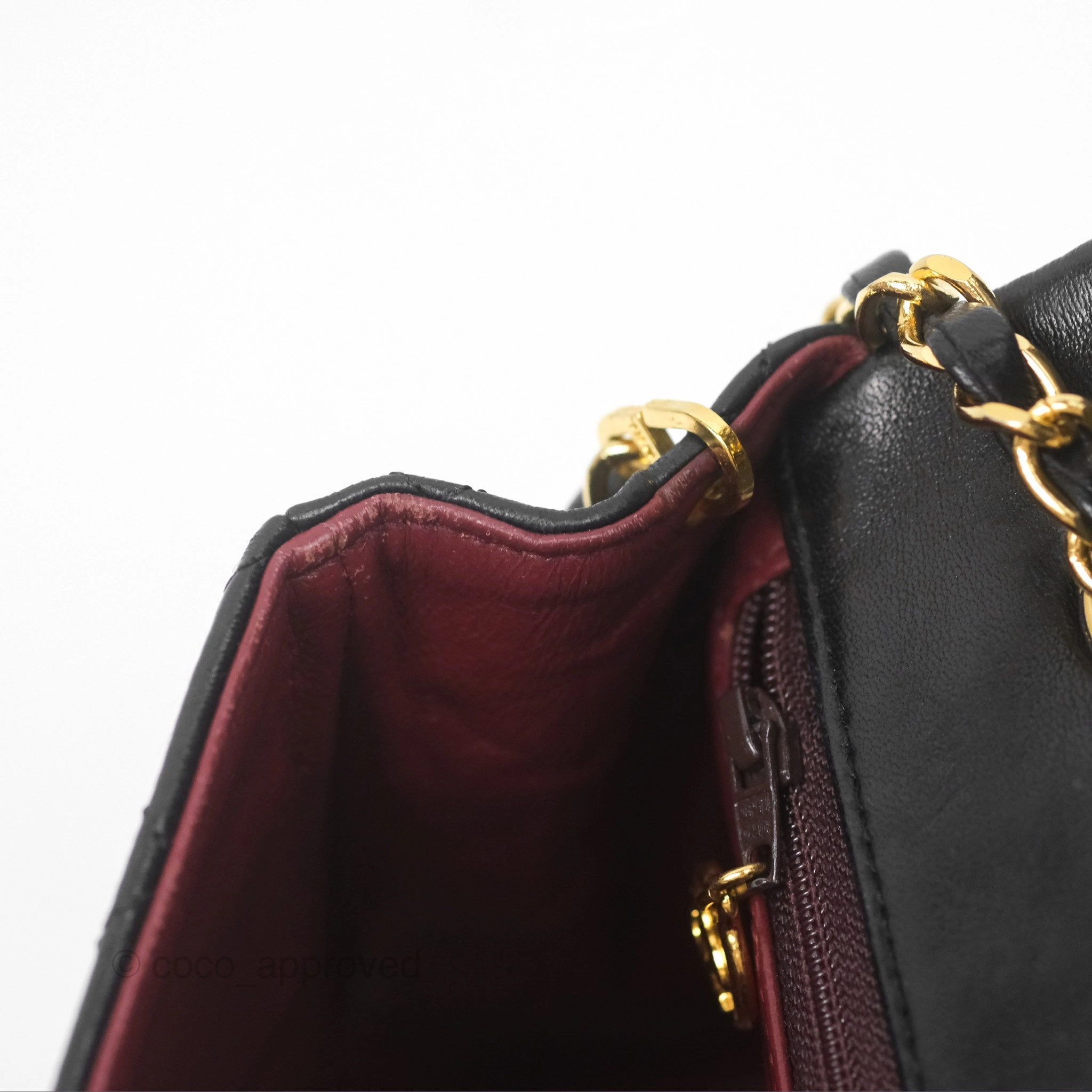 Chanel Vintage Square Flap Bag Black Lambskin 24K Gold Hardware