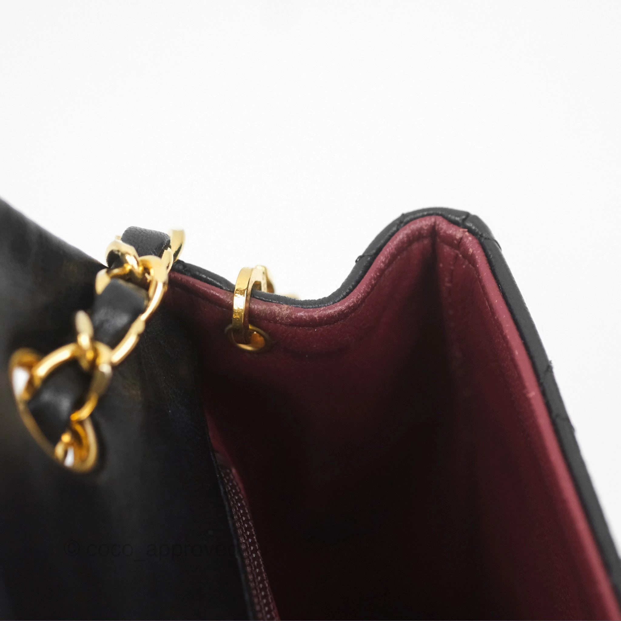 Chanel Vintage Square Flap Bag Black Lambskin 24K Gold Hardware