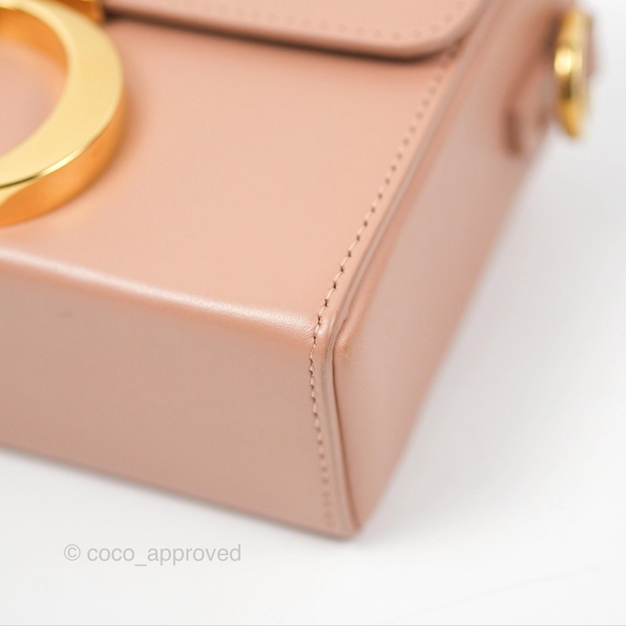 Christian Dior 30 Montaigne Beige Calfskin Box Bag