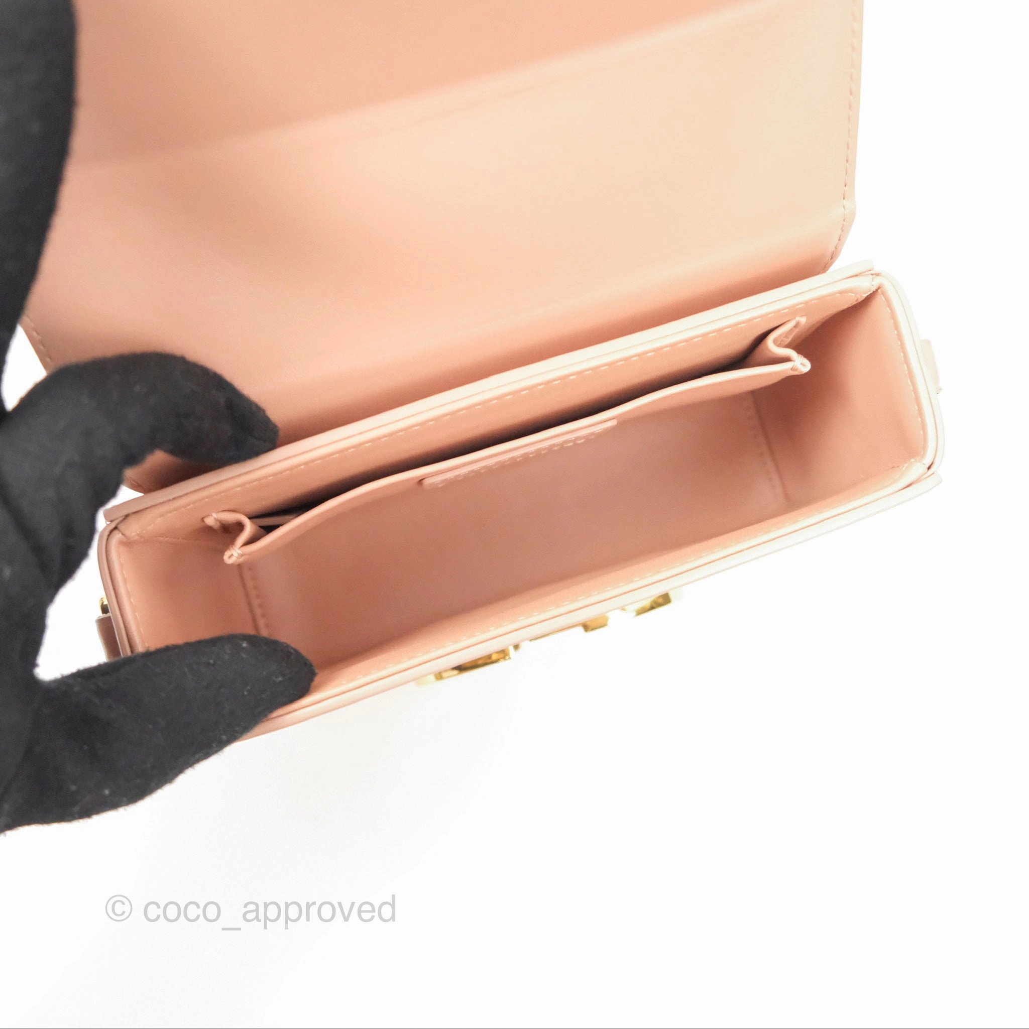 Christian Dior 30 Montaigne Beige Calfskin Box Bag