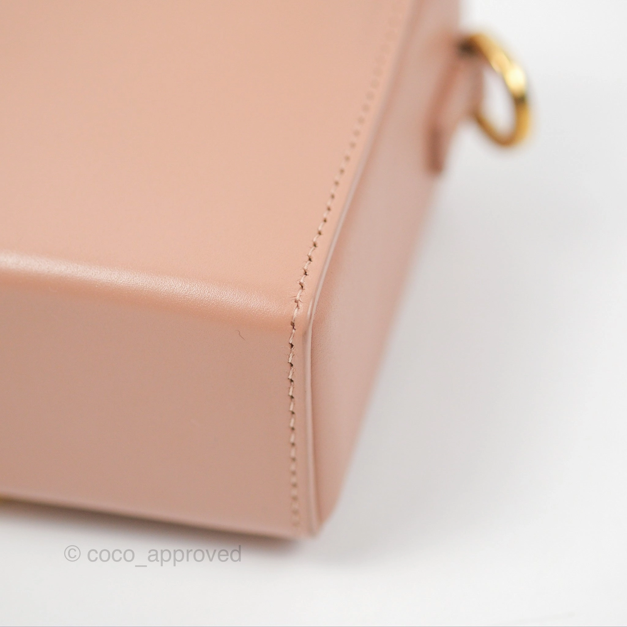 Christian Dior 30 Montaigne Beige Calfskin Box Bag