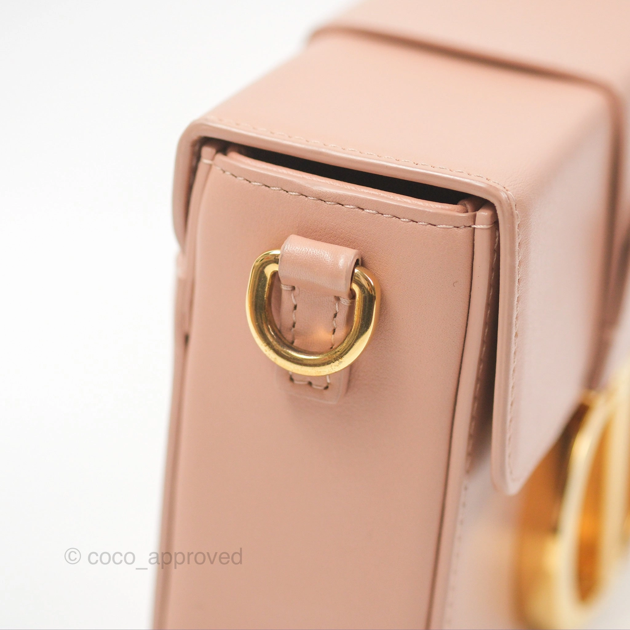 Christian Dior 30 Montaigne Beige Calfskin Box Bag