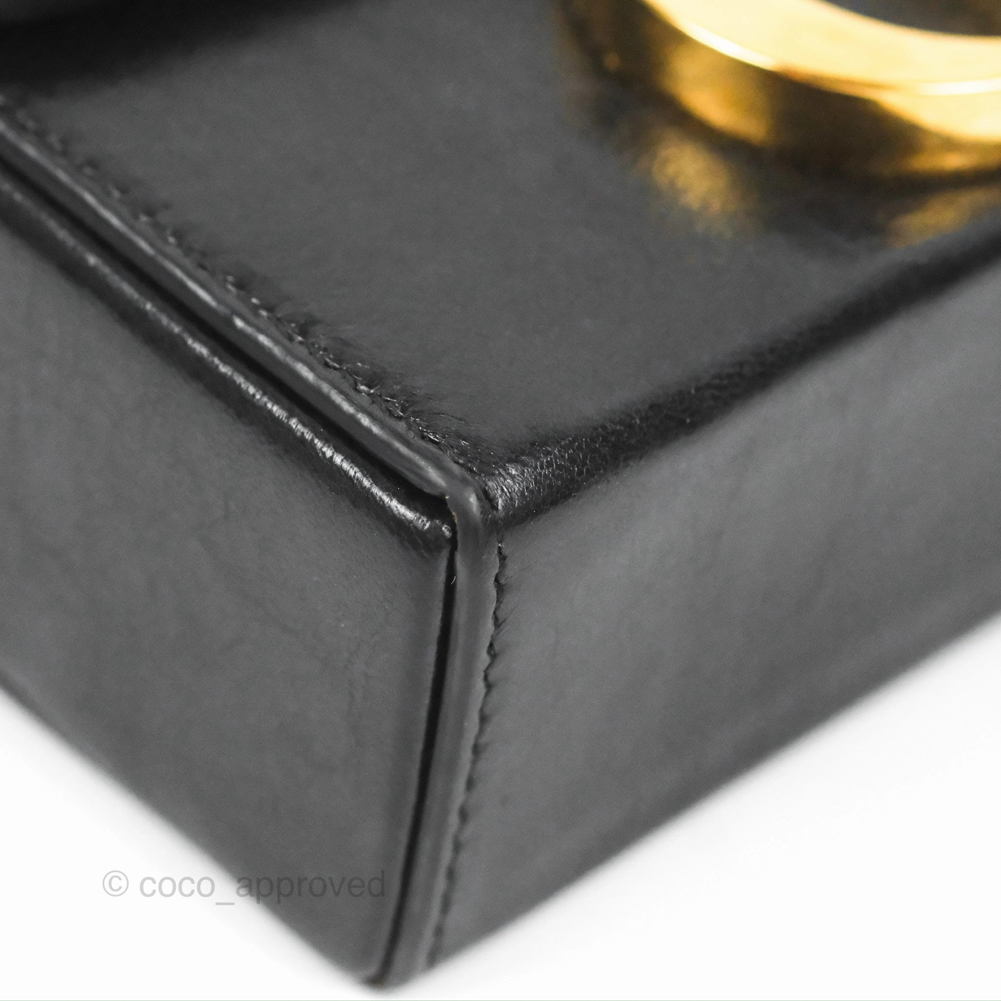 Christian Dior 30 Montaigne Box Bag Black Shiny Clinked Lambskin Gold Hardware